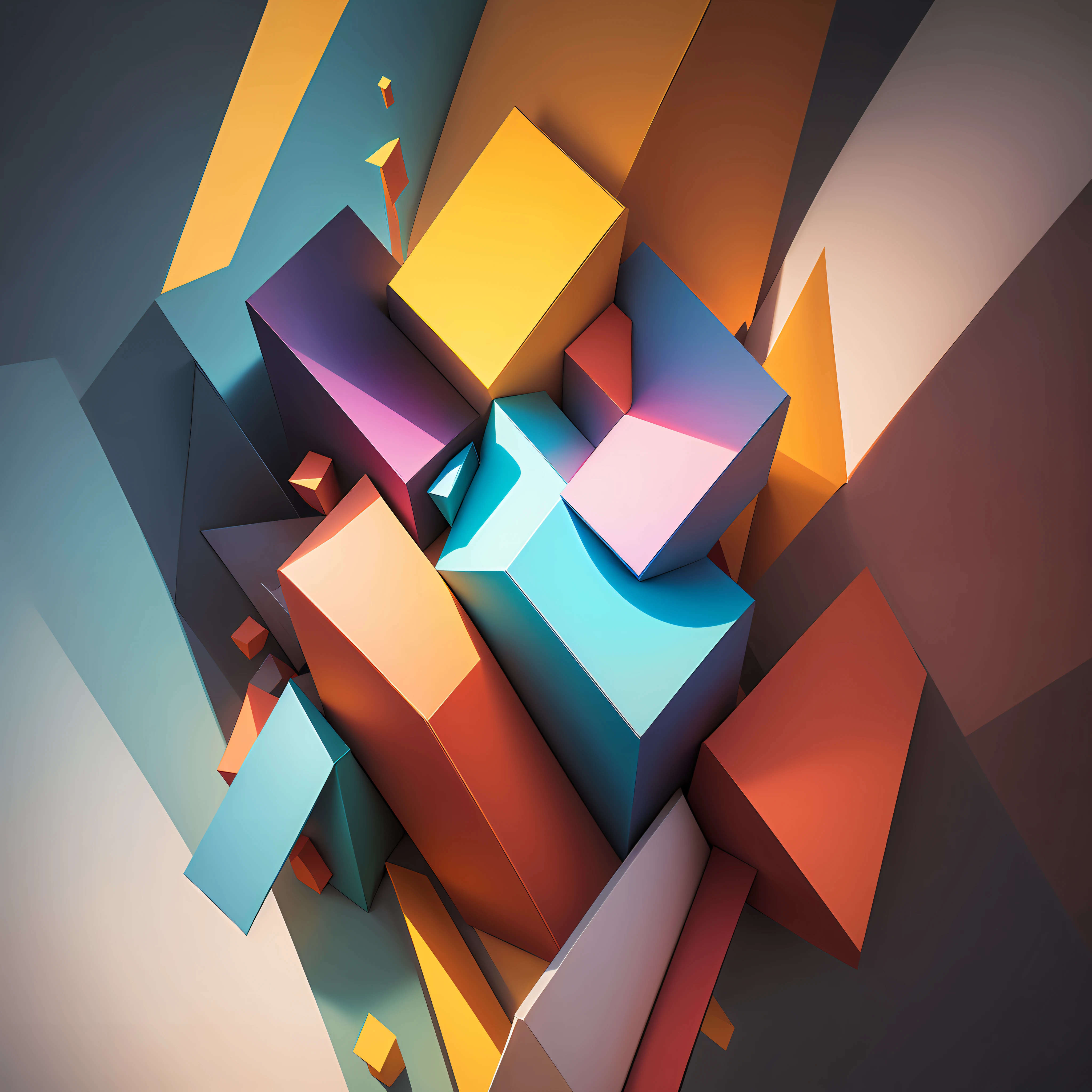 CREATE ABSTRACT PAINTINGS WITH COLORFUL GEOMETRIC FIGURES, DIGITAL ART --auto
