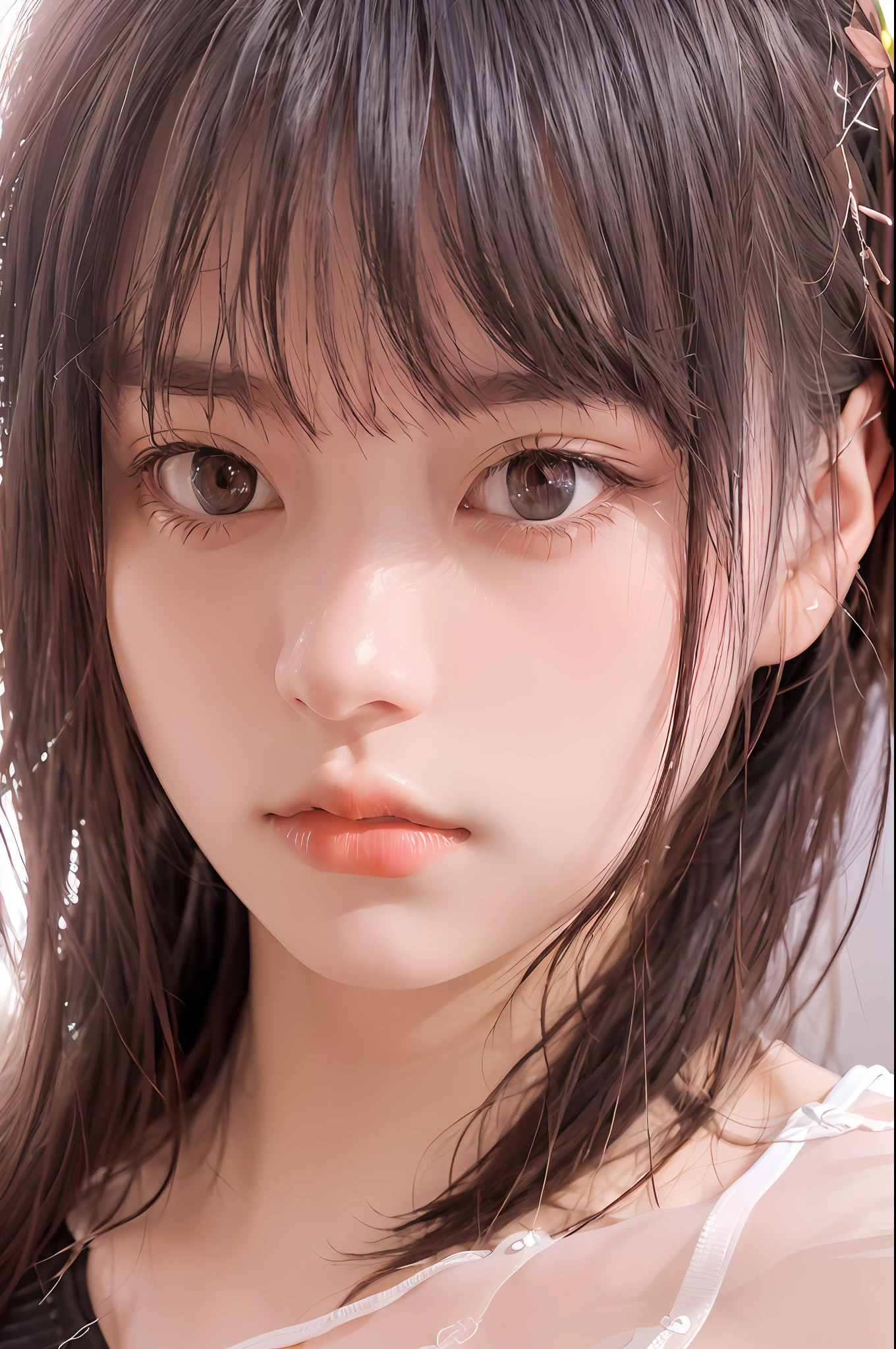 Dressed, (Photoreal: 1.4), (Hyperrealistic: 1.4), (Realistic: 1.3), (Smooth Lighting: 1.05), (Improved Cinematic Lighting: 0.9), 32K, 1 Girl, 20 Year Old Girl, Realistic Lighting, Backlit, Face Lights, Ray Tracking, (Bright Light: 1.2), (Quality Improvement: 1.4), ( Top quality realistic texture skin: 1.4), fine detailed eyes, detailed face, fine quality eyes, t-shirt (tired and sleepy and satisfied: 0.0), (enhance the atmosphere of body line: 1.1), (enhance the beauty of skin texture: 1.1)