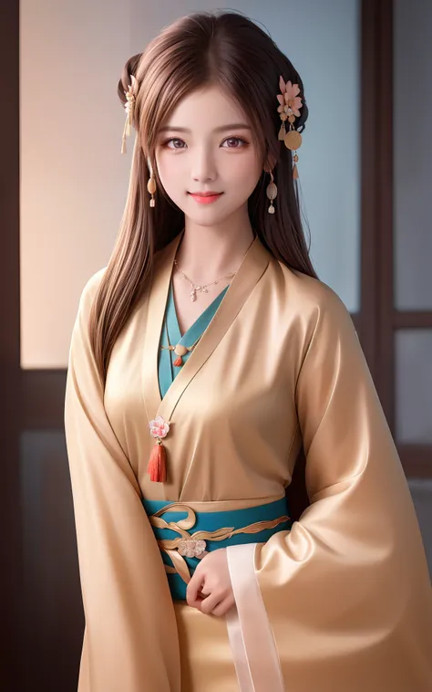 superb quality, masterpiece, high resolution, 1girl, blush, (seductive smile: 0.8), star eyes, chinese hanfu, hair accessories, ...