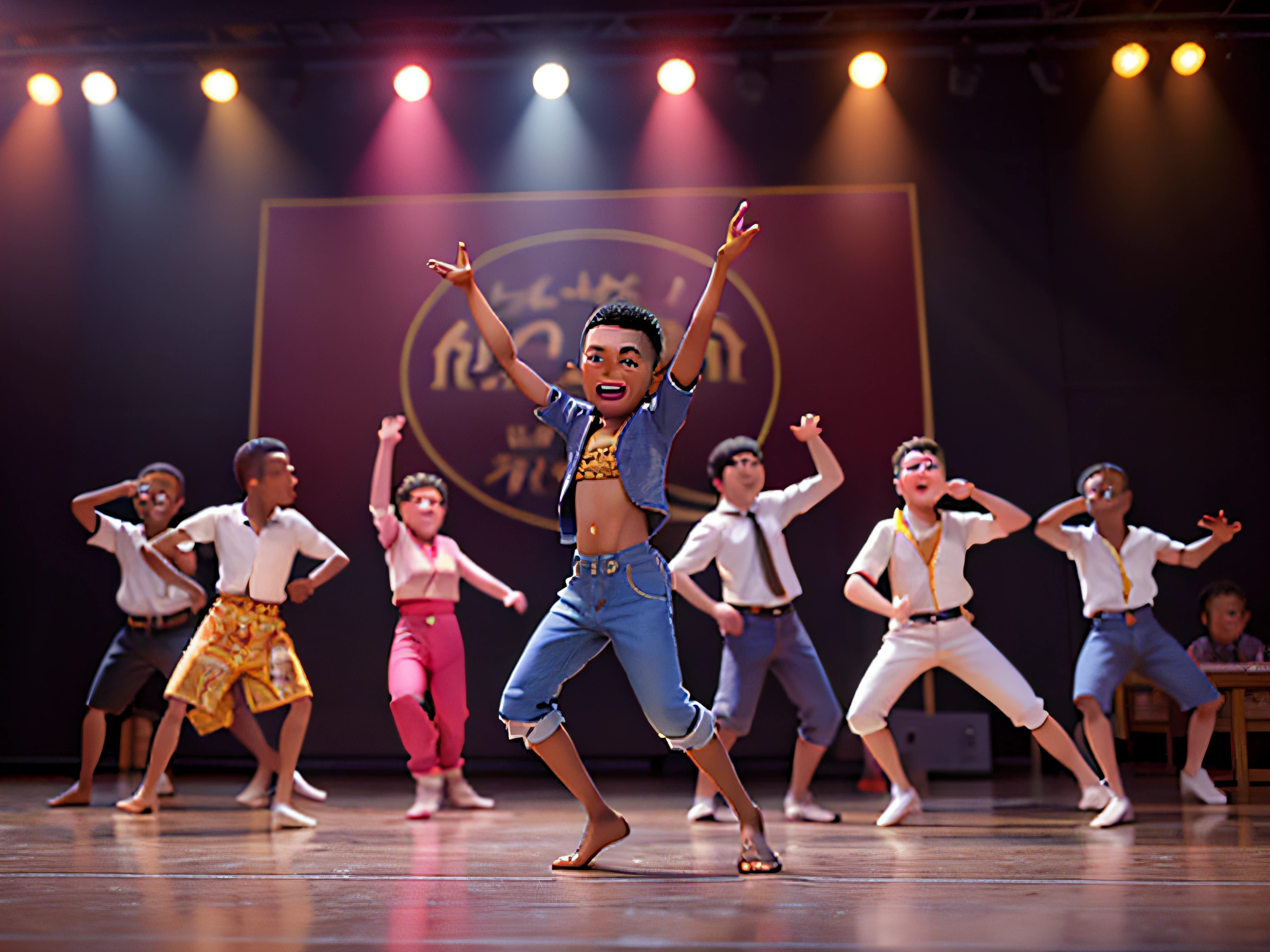 photo RAW, African boys, doing group dancing on stage
