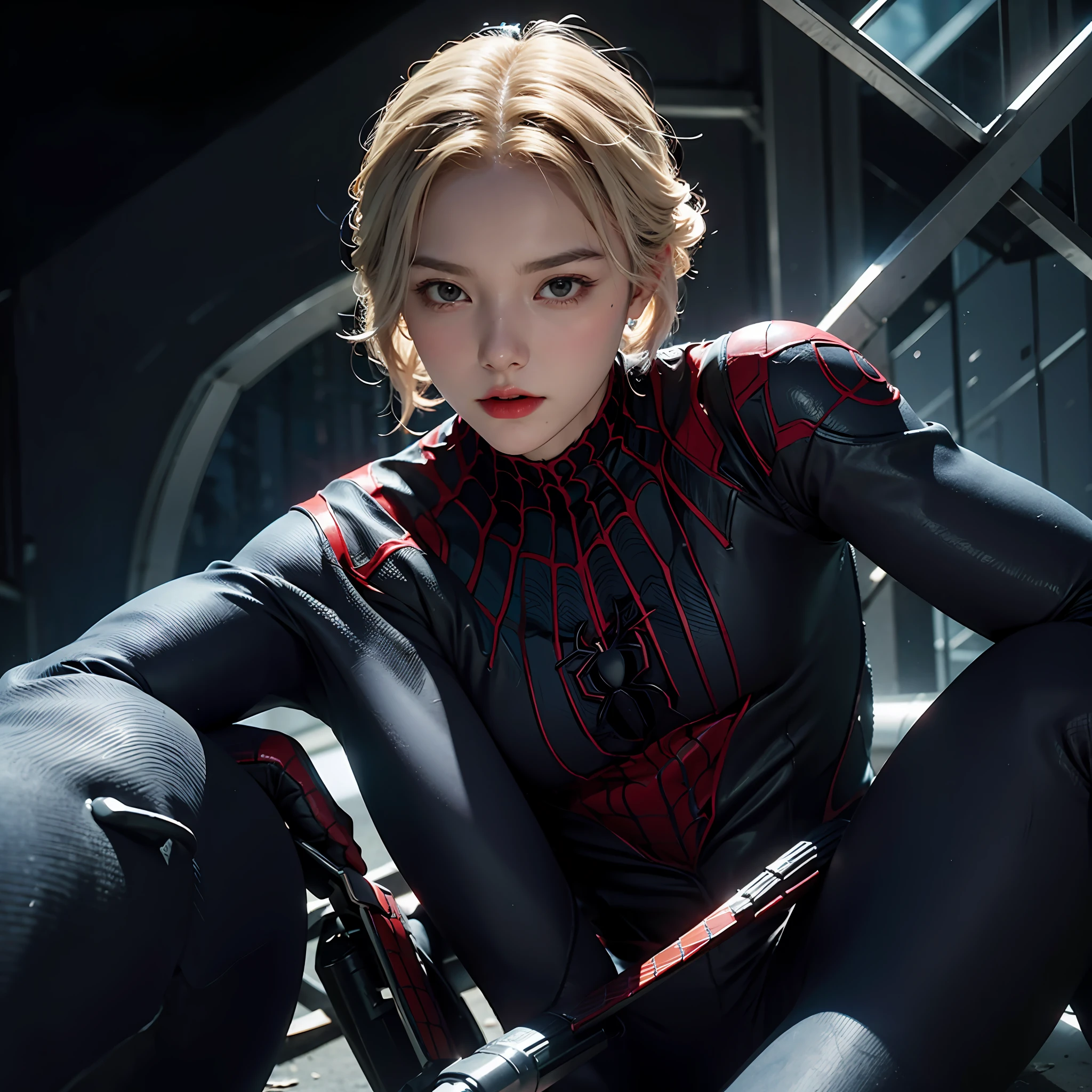 Spider girl Gwen, Spider Man Miles Morales, building, beautiful landscape, 4k, high resolution