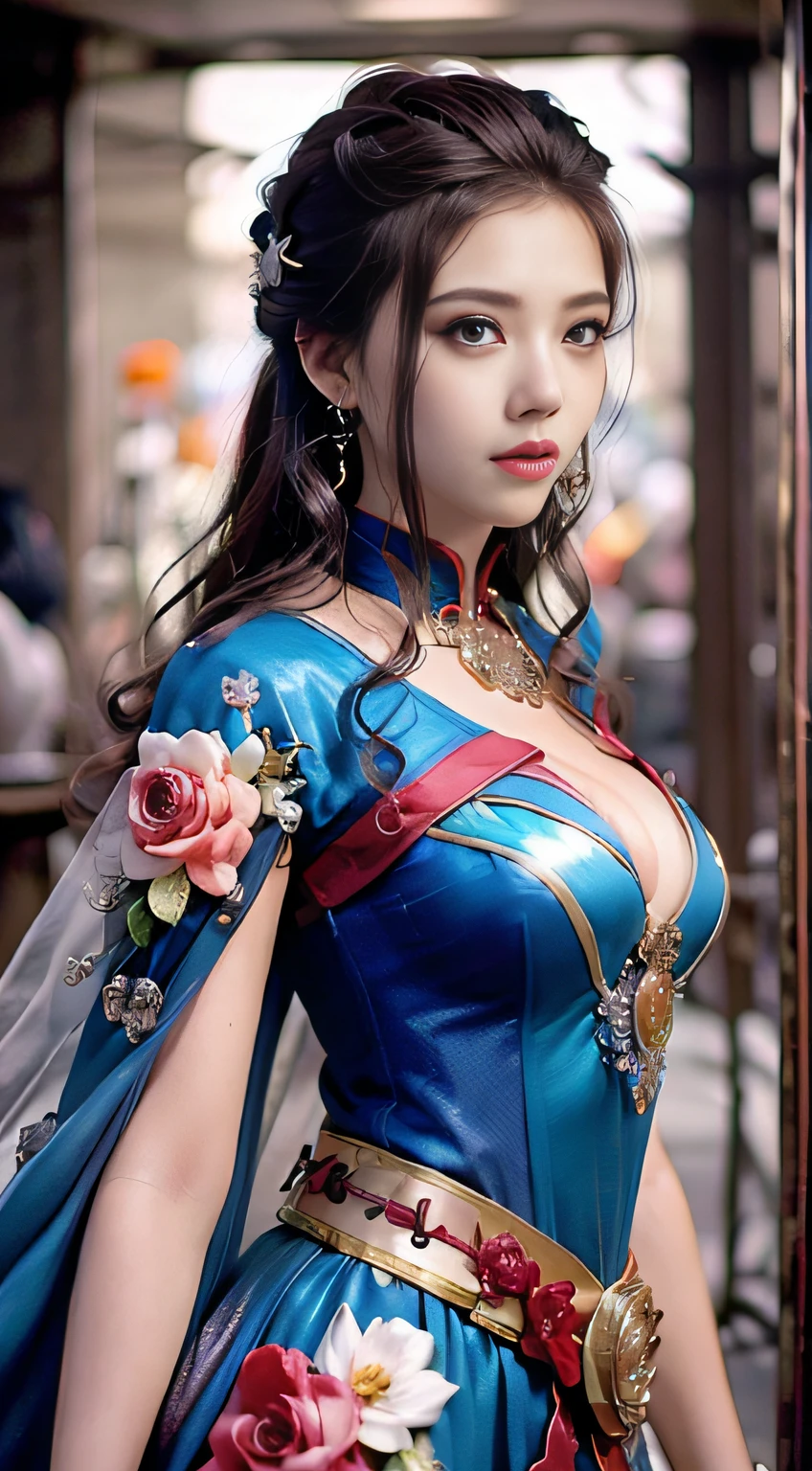 girl, war, special effects, magician, detail, monster, movie lighting, atmospheric perspective, 8k, super detail, high detail, high quality, high resolution, masterpiece, blue red-green gold silver white pink fancy costume,