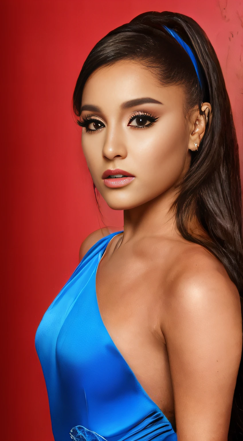 Photo of large ariana ,with long hair, with details, long hair, with details , accessories , inspired dress rupaul drag race, Best quality, realistic, realistic , award winning illustration, (highly detailed face and skin texture), (full body), (complicated detail: 1.2), (fine detail), (complicated detail), (cinematic lights, best quality backlight), sharp lines, focus sharp, official art,  8k unit wallpaper, absurd, unbelievably absurd, huge file size, Ultra-, fantasy art, RTX,((Closing photo-up by award-Winning studio)), , (shut up), , perfect hands, beautiful detailed eyes, Perfect Face