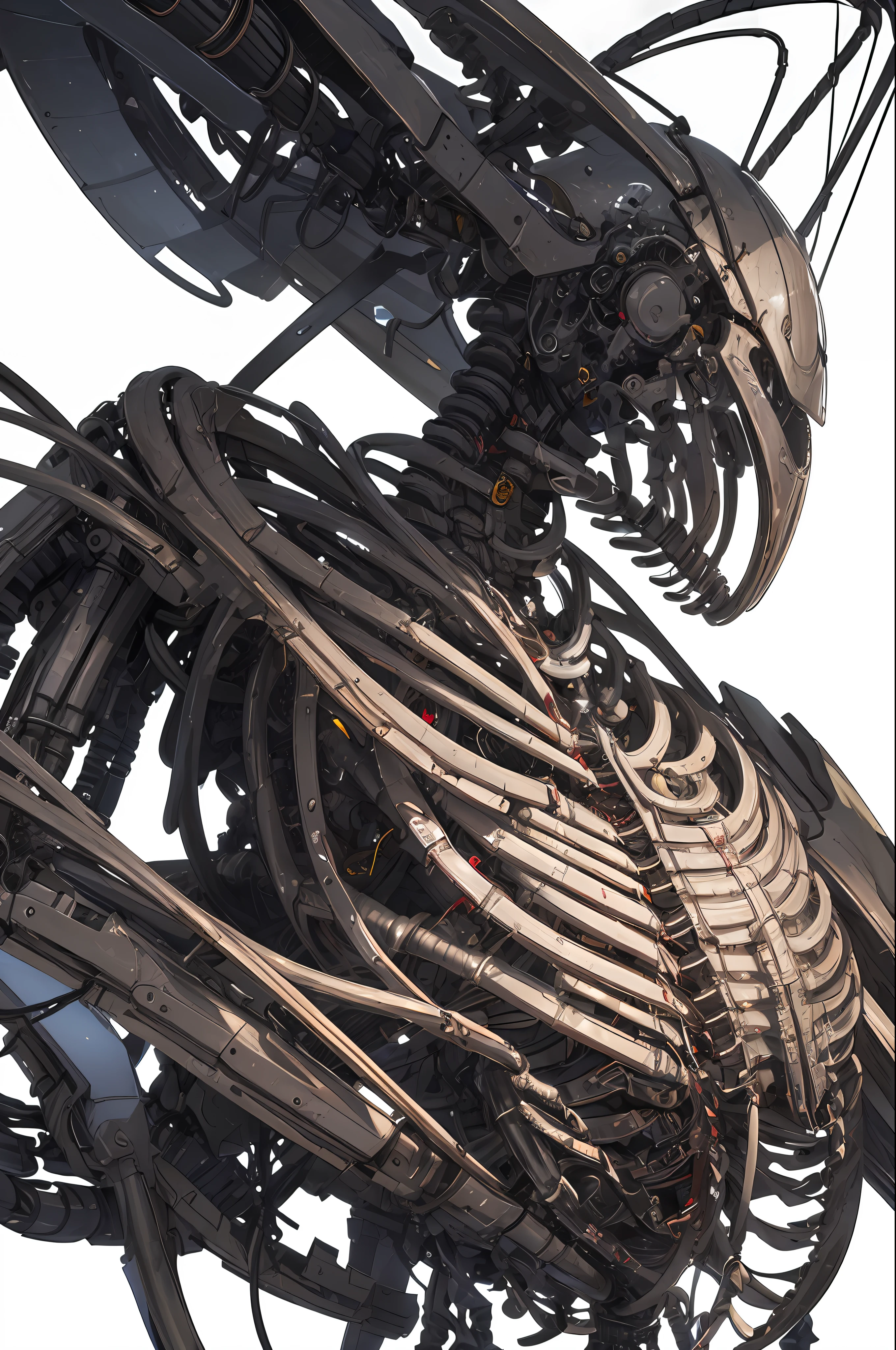 incredibly complex network of fractals and 3d wires and intricate arching cables extremely detailed, colorful, more detailed ((ultra-detailed)), (highly detailed CG illustration), ((an extremely delicate and beautiful)),(side),cinematic light,((1mechanical girl)),solo,whole body,(machine-made joints:1.2),((mechanical limbs)),(blood vessels connected to tubes), (mechanical vertebra attached to the back),((mechanical cervial attached to the neck)), (sitting),expressionless,(wires and cables attached to the neck:1.2),(wires and cables in the head:1.2)(focus on the character),science fiction, white background, (blood: 1,5)
