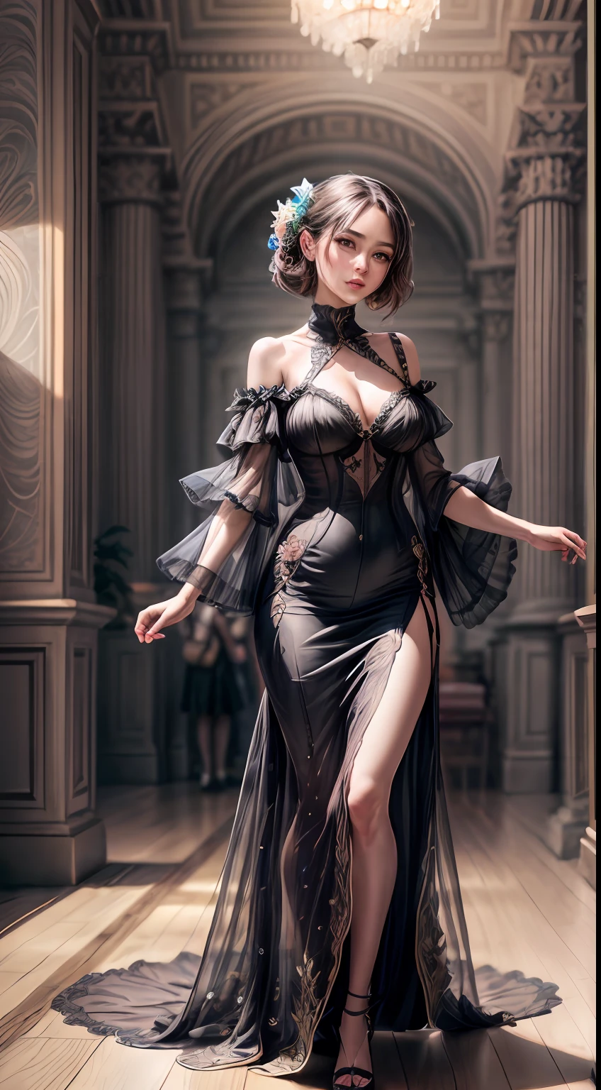 A high-resolution, full-body holding durian depiction of a captivating individual in a vertical composition. The image showcases exceptional detail, allowing viewers to appreciate every intricate element of the subject's form and attire. The composition adheres to a 9:16 aspect ratio, providing a vertical canvas for this visually stunning artwork. The lighting accentuates the subject's features, casting captivating highlights and shadows that add depth and dimension to the image. The high-resolution quality ensures that every fine detail is meticulously rendered, immersing the viewer in a lifelike experience. Whether it be the delicate folds of clothing or the intricate patterns, this artwork presents a feast for the eyes.