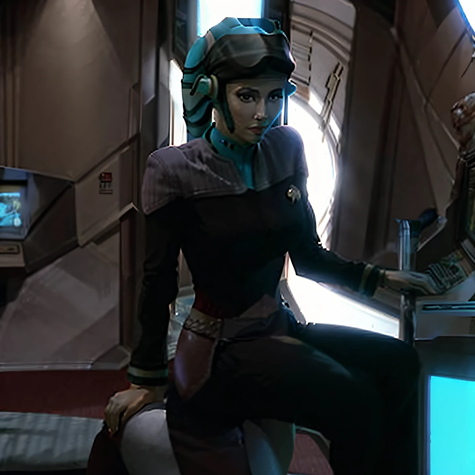 aayla secura ,twi'lek, wearing 
ds9st uniform