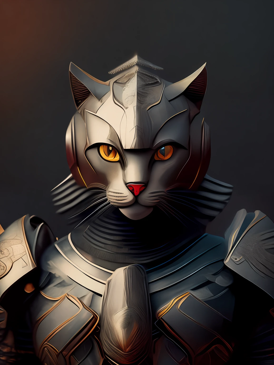 (realistic: 1.3), poster, intricate details, ((cinematic light)), cat, hybrid, hyperealistic, scary, dark fantasy \(style\), detailed armor, detailed helmet,
(DreamLikeArt style: 0.8), (Redshift style: 1.1), (1.1 style), (warm backlit lighting) ++, (dark tone) ++realistic, highly detailed, Hasselblad, 45 degrees, gigapixel,