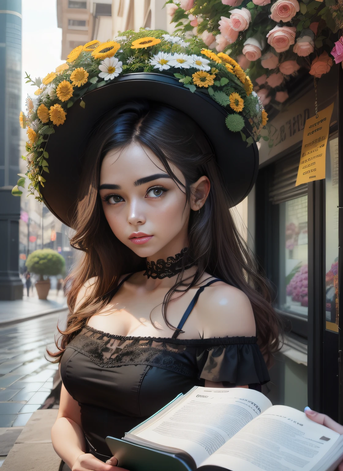 Masterpiece,Highly detailed,beautiful light,flowers,olhos detalhados, --auto