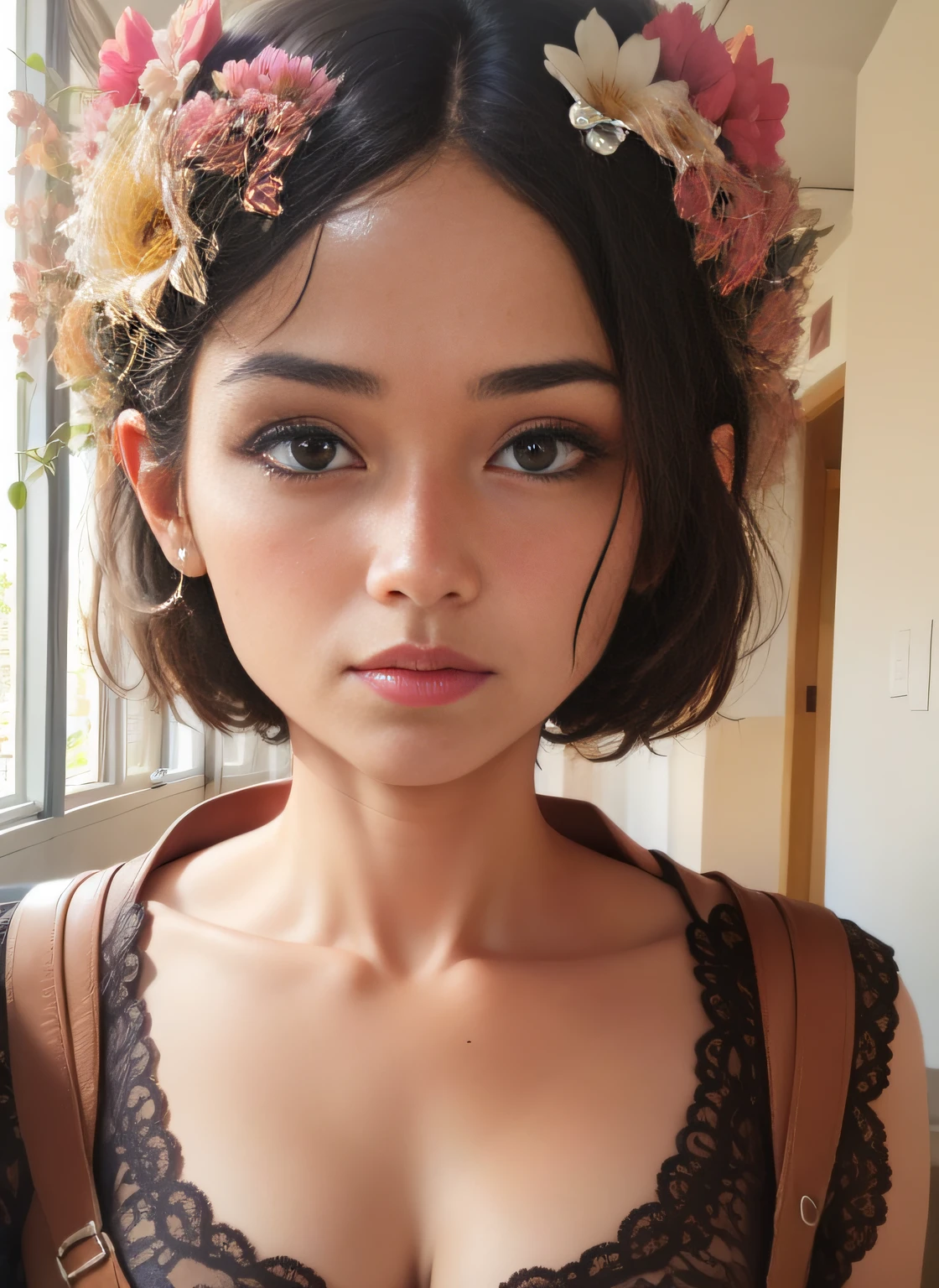 Masterpiece,Highly detailed,beautiful light,flowers,olhos detalhados, --auto