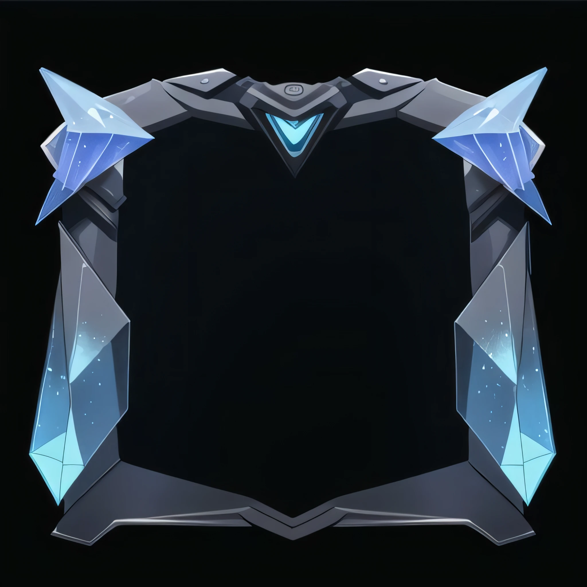 头像框 , dark blue crystals, embellished with silver, future, (mimicry of clothing),cool,handsome,Realistic style, masterpiece, best quality,