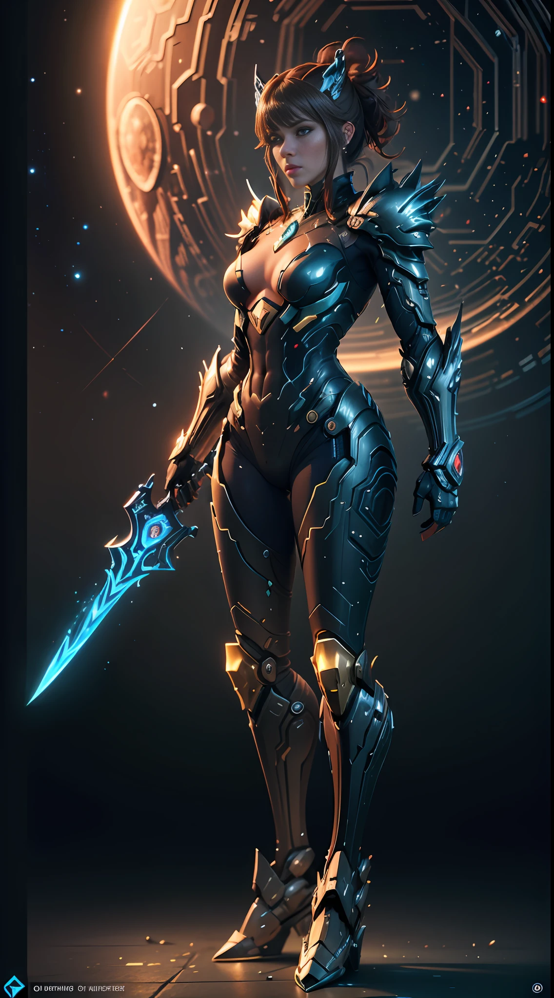 3D rendering of monkey,cosmic starry sky huge moon background,saint seiya portrait mech sword monkey holding a gorgeous red and blue flame sword,domineering shape,dominant side leak,full body,standing,wearing digital hypertech armor,sacred elements,white color scheme,warframe,full body,gorgeous and stunning composite armor,super detail,smoke,cold light,particle action,ghost phantom action,photo reality,photography,cinematic lighting,unreal engine,octane translation,unreal engine,tagged molnar,8k --auto