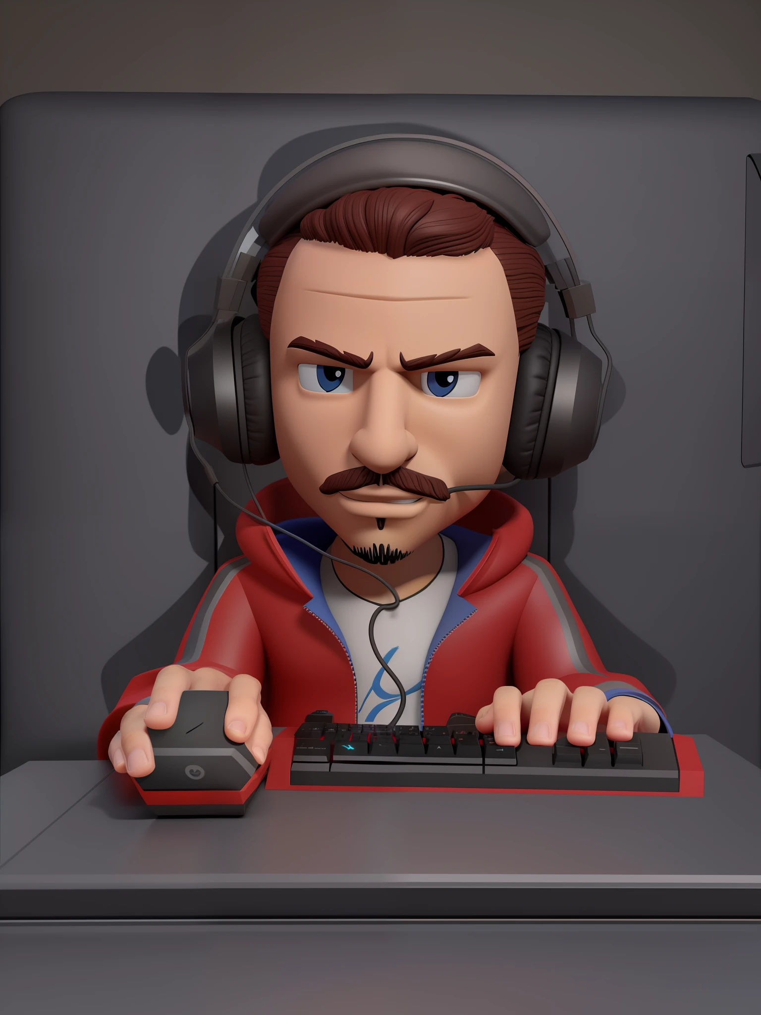there is a cartoon character with headphones and a keyboard, 3 d render stylized, twitch streamer / gamer ludwig, 3 d render of jerma 9 8 5, detailed 2d illustration, 2 d render, vinny vinesauce, 2 d illustration, 2d illustration, videogame 3d render, for hire 3d artist, video game avatar, stylized 3d render