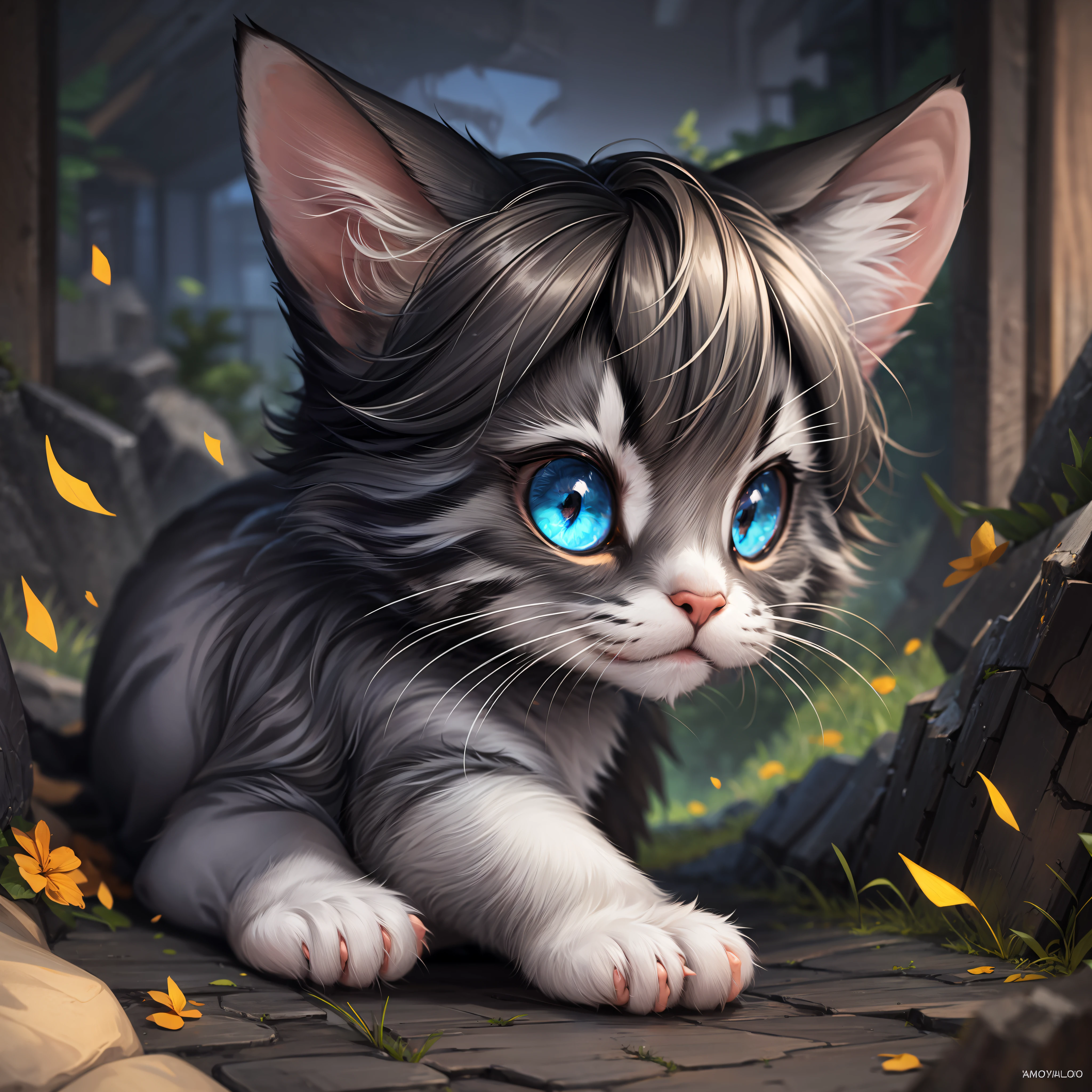 , cute cat, big eyes, anime style , 8k --auto