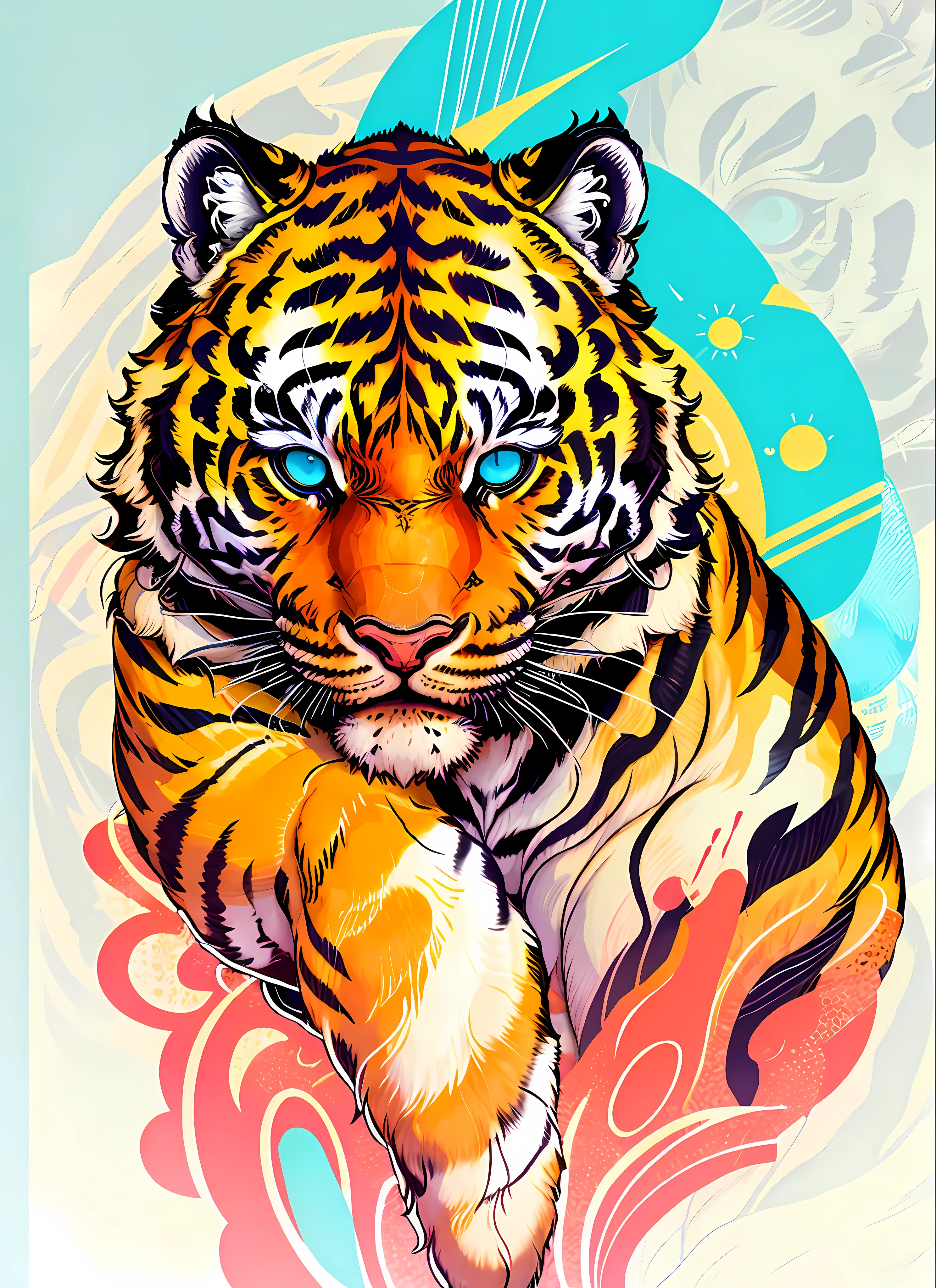 Tiger in the style of 0mib