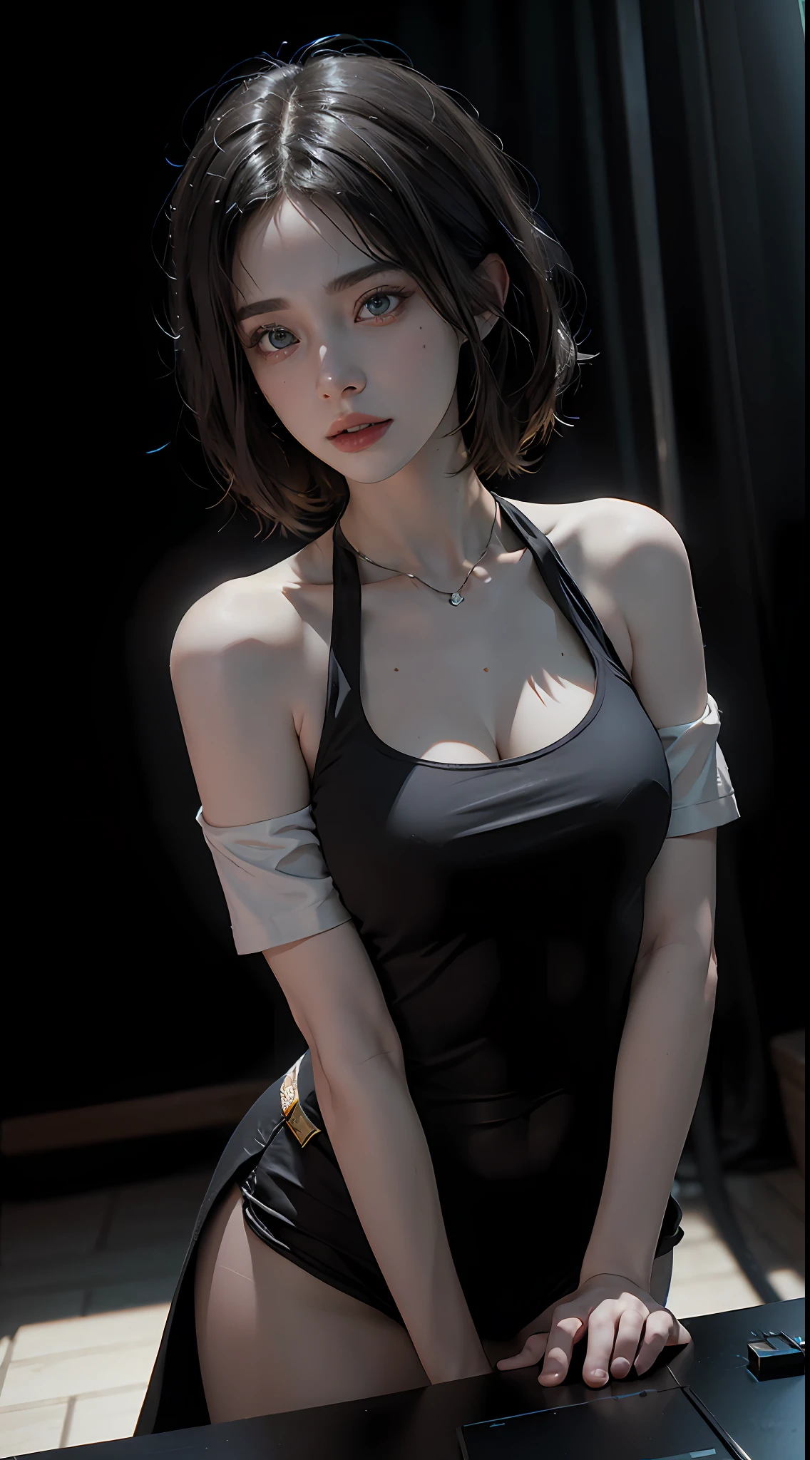 ((Best quality)), ((masterpiece)), (detailed:1.4), 3D, an image of a beautiful cyberpunk female,HDR (High Dynamic Range),Ray Tracing,NVIDIA RTX,Super-Resolution,Unreal 5,Subsurface scattering,PBR Texturing,Post-processing,Anisotropic Filtering,Depth-of-field,Maximum clarity and sharpness,Multi-layered textures,Albedo and Specular maps,Surface shading,Accurate simulation of light-material interaction,Perfect proportions,Octane Render,Two-tone lighting,Wide aperture,Low ISO,White balance,Rule of thirds,8K RAW,