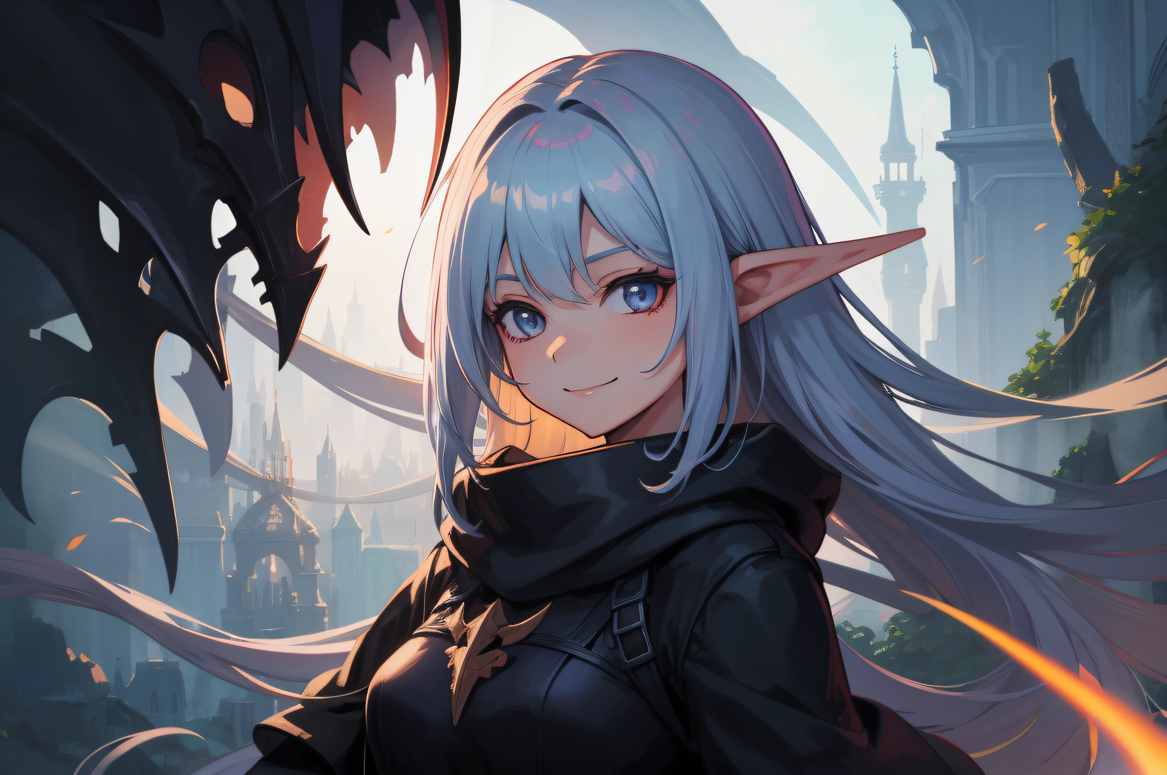 Fantasy, Dark Elf, Girl, Smile: 0.5