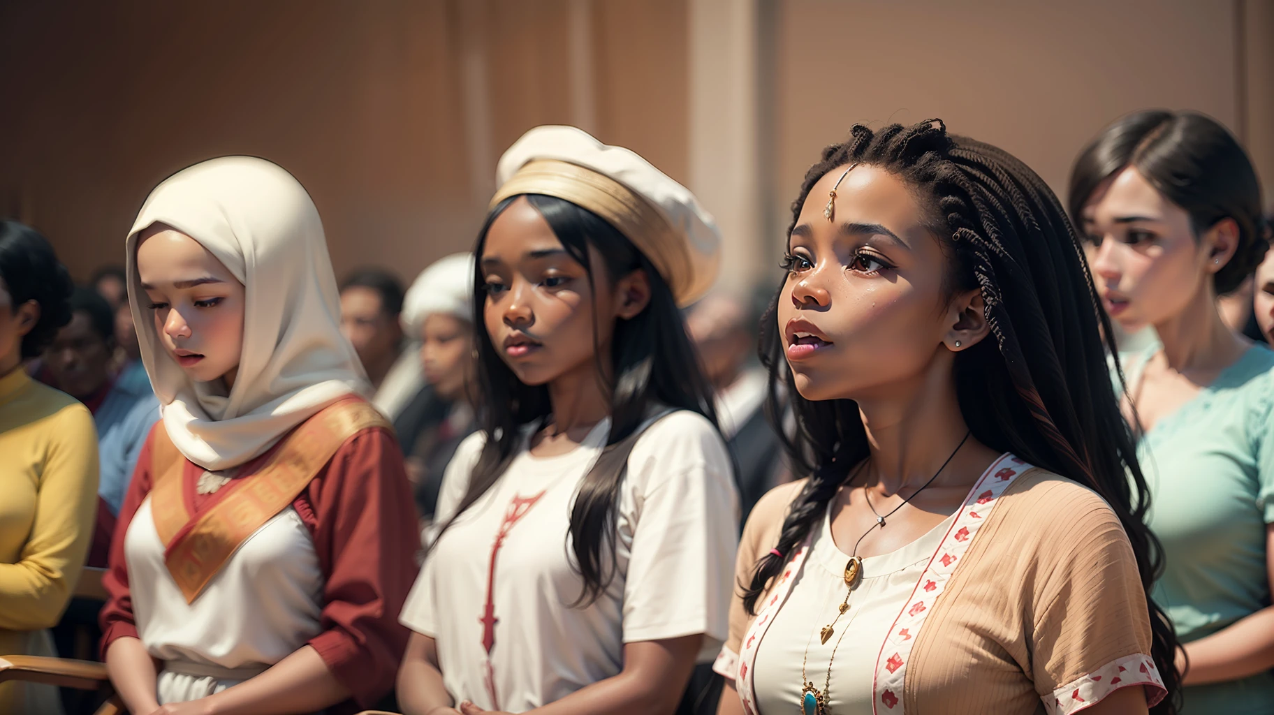 An Afro-descendant people worshipping Jesus Christ