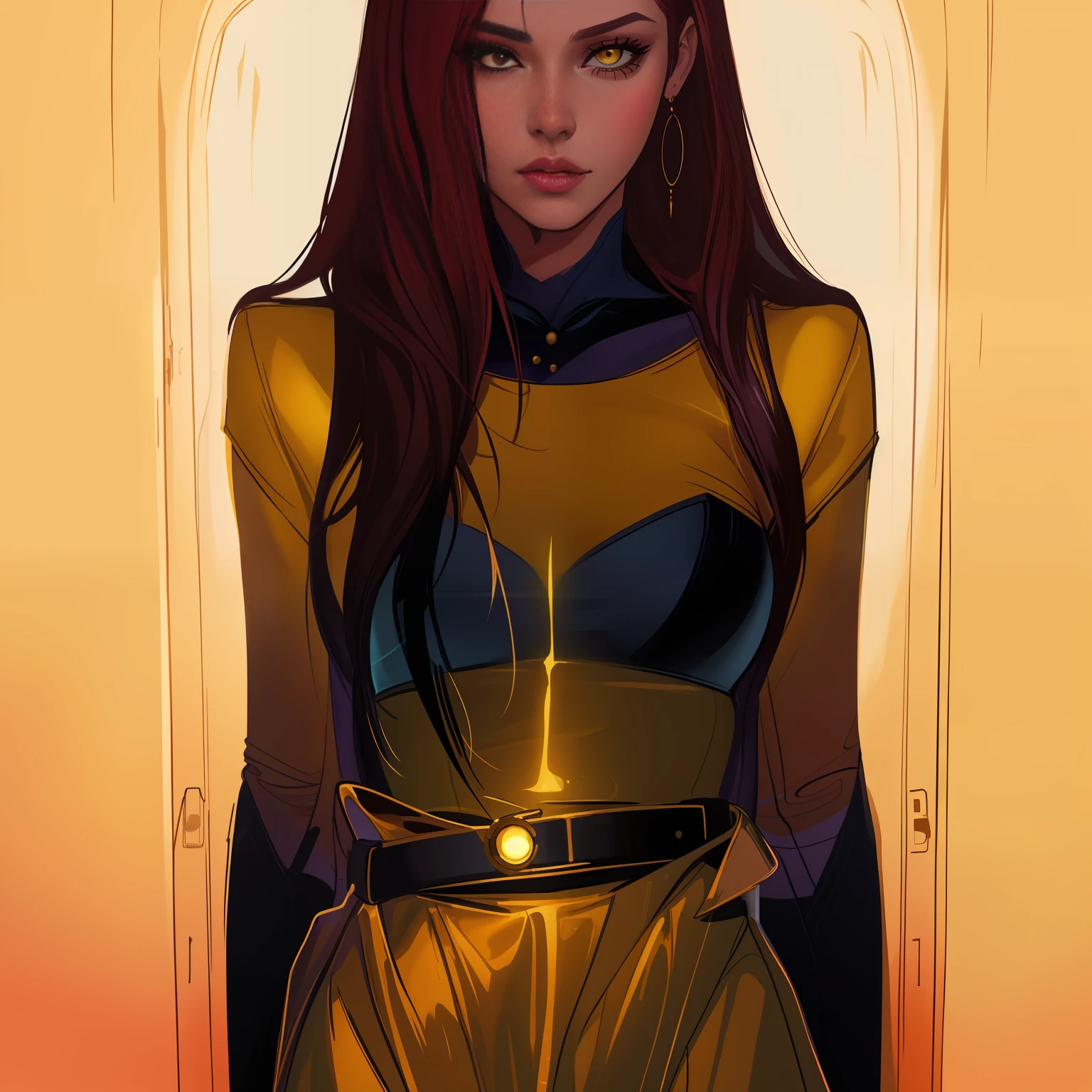 there is a woman in a yellow dress in a box, style of charlie bowater, charlie bowater art style, inspired by Tomer Hanuka, charlie bowater rich deep colors, in style of charlie bowater, charlie bowater character art, neoartcore and charlie bowater, by loish, by Tomer Hanuka, loish |