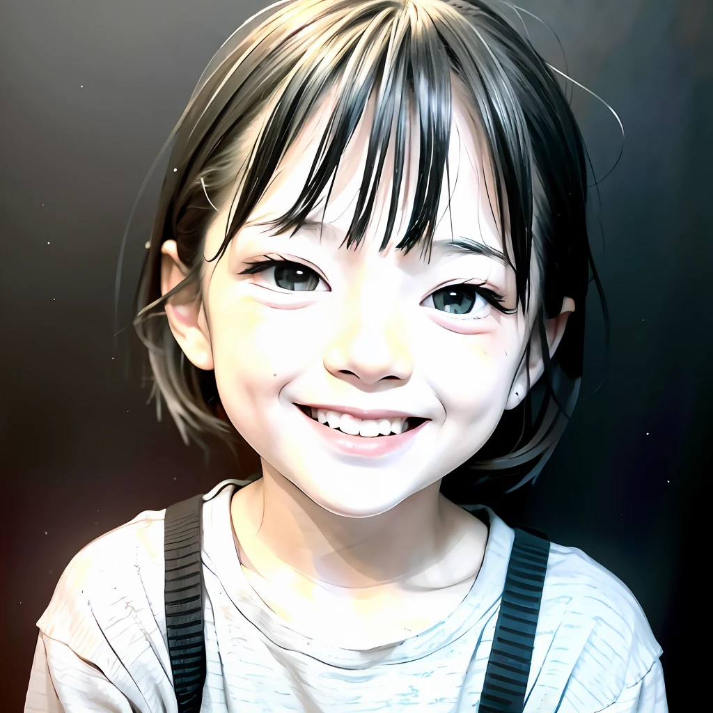 Child studying happy face.