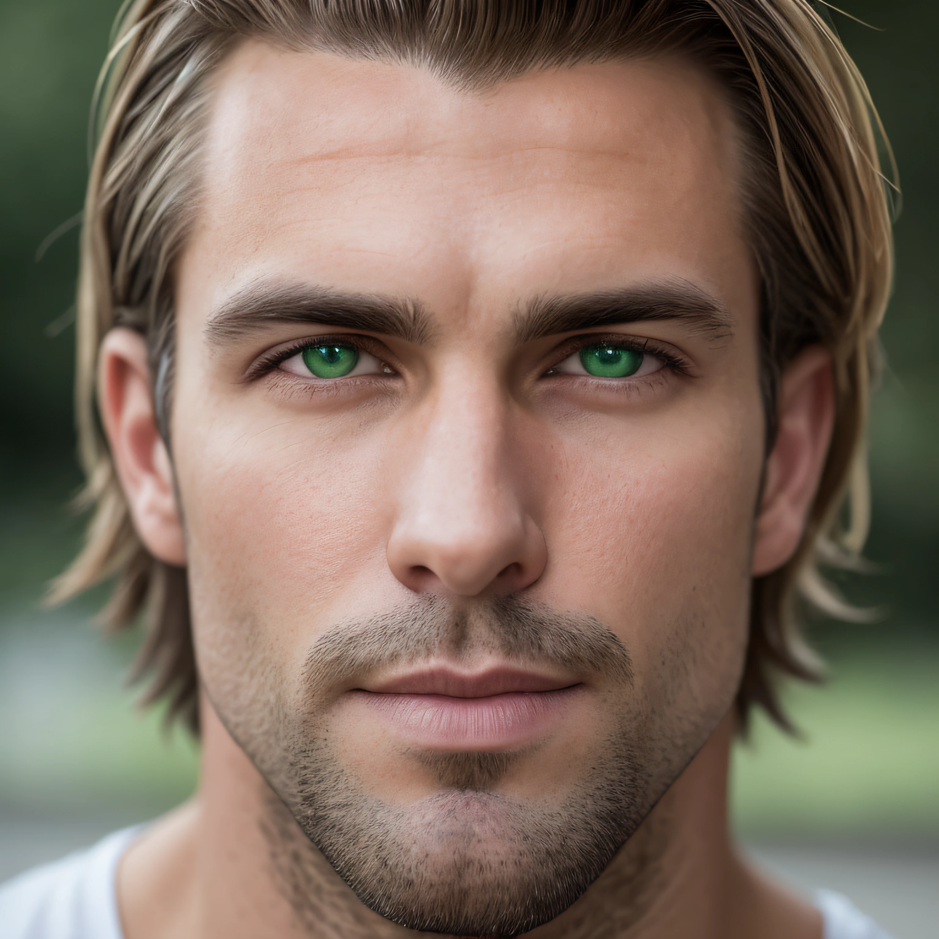 portrait of man without a beard, photograph of an adult man without a beard, without a beard, blond man without a beard, studio photography, full frame, close up portrait, photography, male model, American man without a beard, 42 years old, green eyes, (texture skin), skin pores, shallow depth of field, sharp eye focus --auto