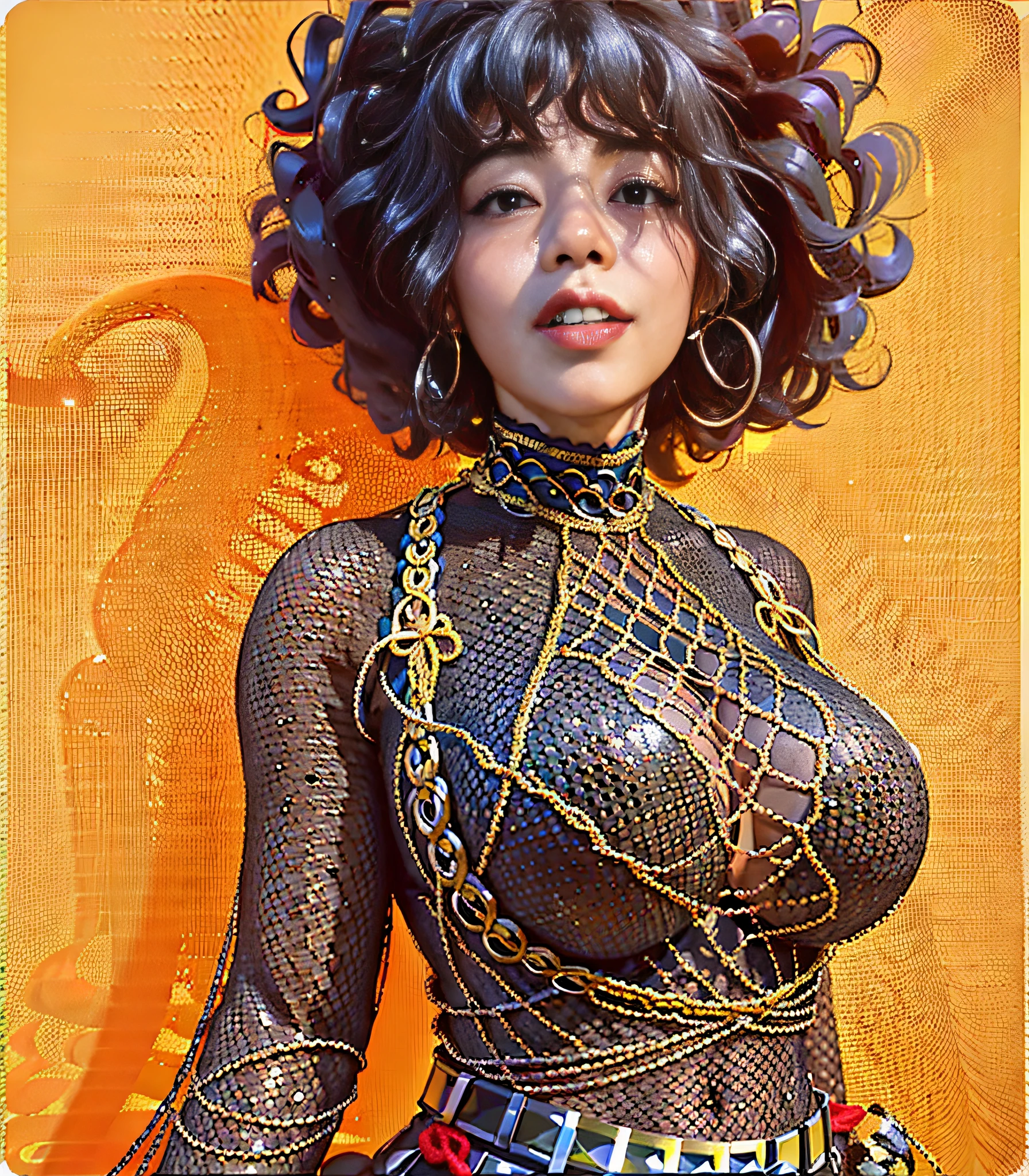 there is a woman with a large afro posing for a picture, with afro, afro, giant afro!, pretty samurai with afro, the smooth black lioness, afro futuristic, black girl, big afro, long afro hair, black woman, african domme mistress, black skin!!!, young black woman, beautiful city black woman only, black young woman, afro hair