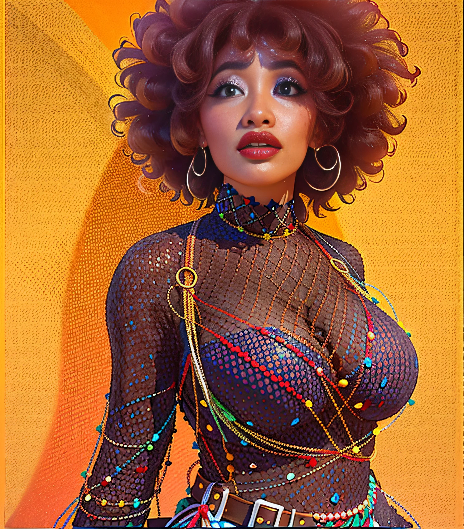 There is a woman with a big afro posing for a photo, with afro, afro, afro gigante!, beautiful samurai with afro, the smooth black lioness, afrofuturist afro, black girl, afro big, afro long hair, black woman, african domme lover, black skin!, young black woman, beautiful black woman only woman, young black woman, afro hair.