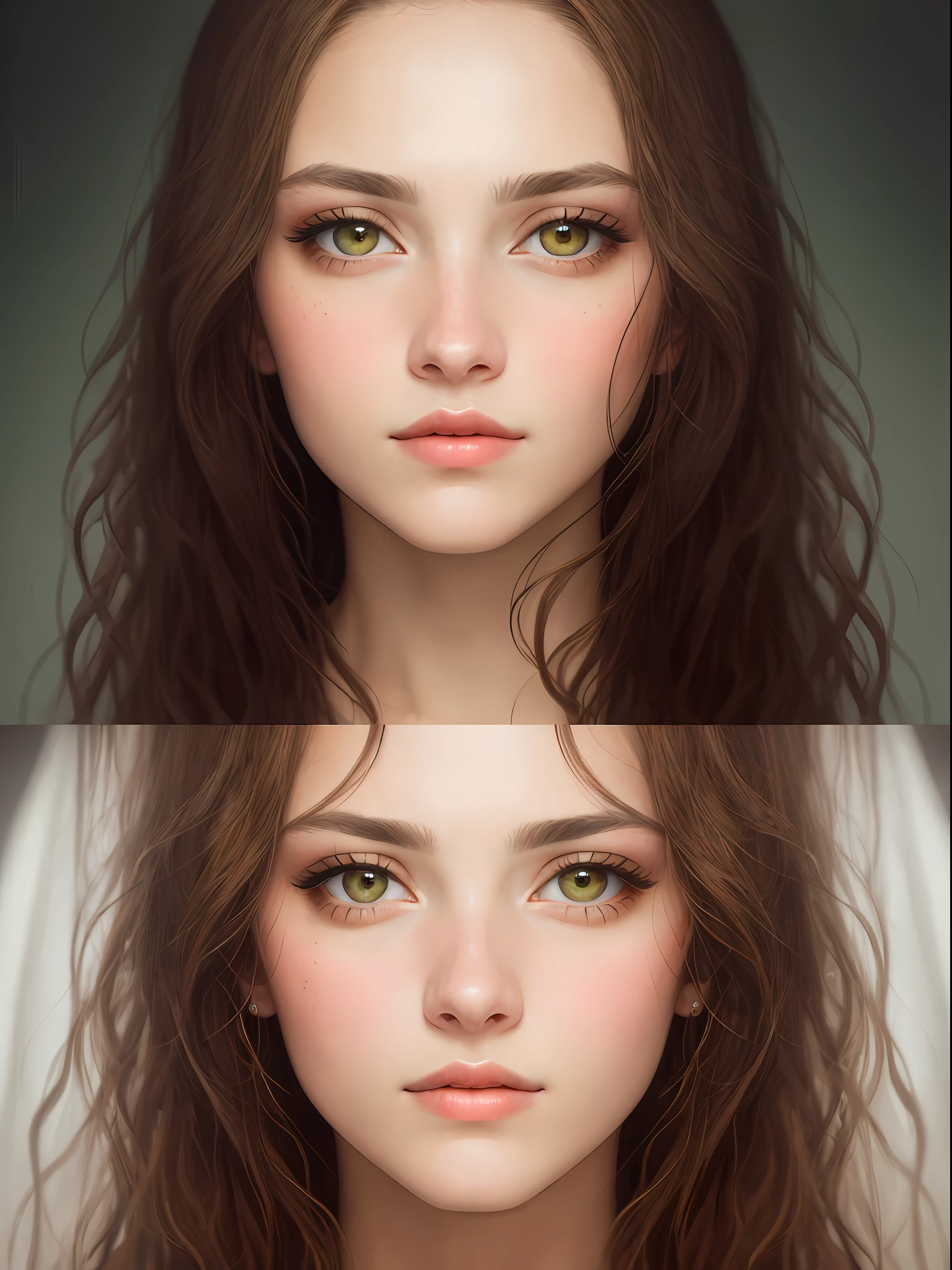 oil painting by Leonardo da Vinci, realistic photography, closeup face of Jennifer Lopes with white and messy hair, her eyes are sweet and vibrant, her face is symmetrical, silky peach skin, soft torch luminosity on the face by REMBRADT, Adobe Illustration, Trending on Artstation, 8K, hd, cinematic, masterpiece, magnificent art, best quality