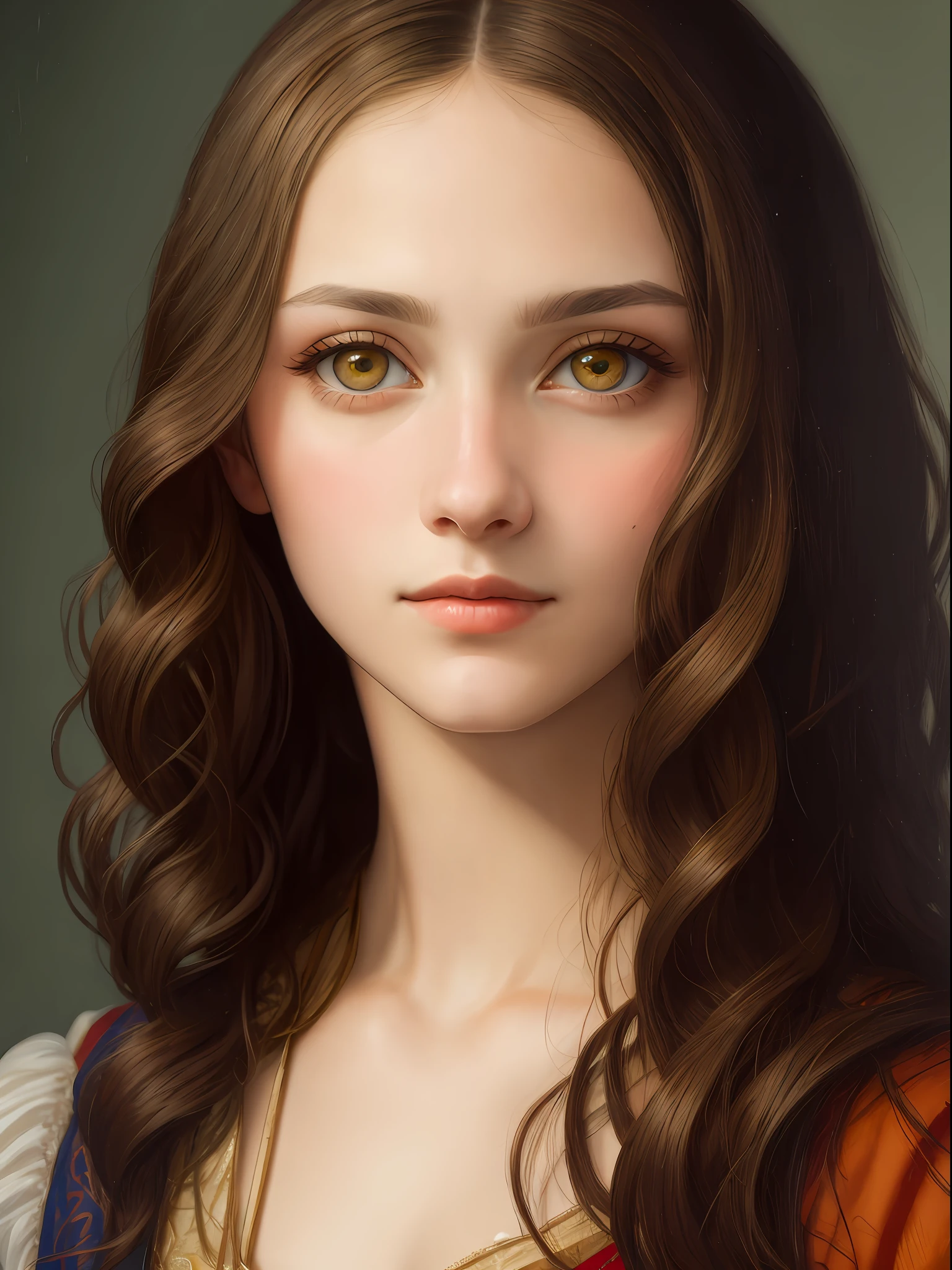 oil painting by Leonardo da Vinci, realistic photography, closeup face of Jennifer Lopes with white and messy hair, her eyes are sweet and vibrant, her face is symmetrical, silky peach skin, soft torch luminosity on the face by REMBRADT, Adobe Illustration, Trending on Artstation, 8K, hd, cinematic, masterpiece, magnificent art, best quality