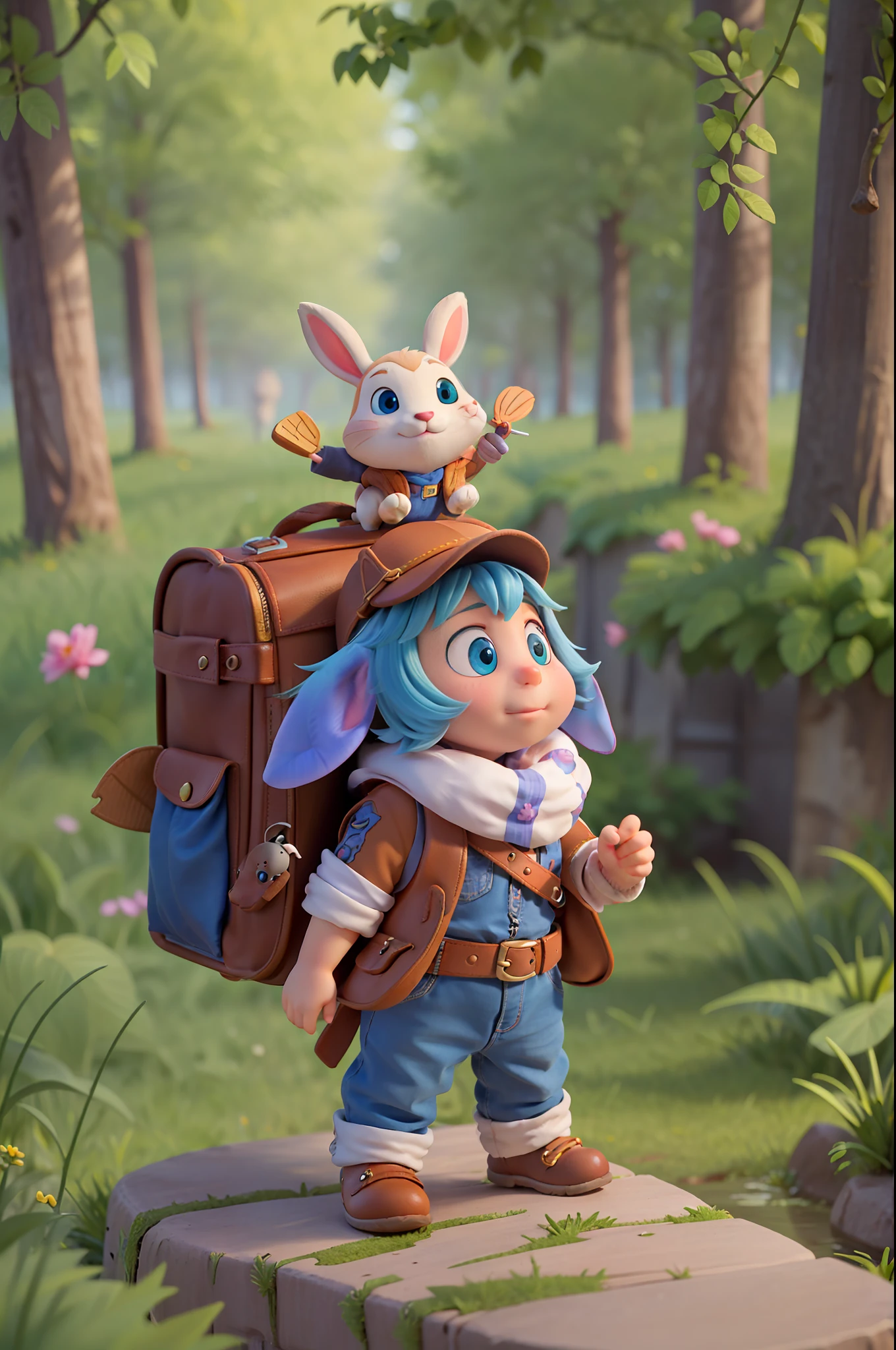 In a land of dreams, where wonders unfold,
There lived a little rabbit named Chamusca, traveler, adventurer and daring.
With a small backpack and a curious mind,
He embarked on a journey of a special kind.