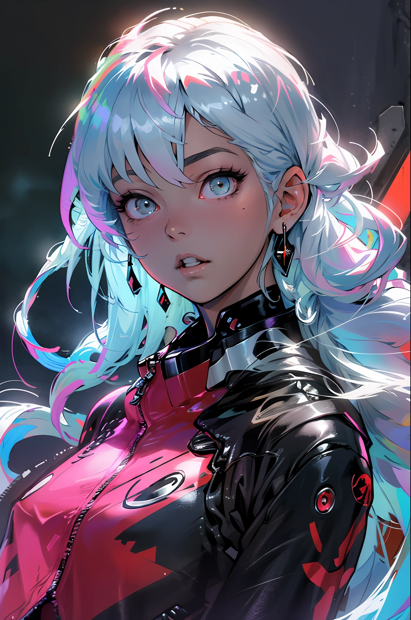 Original character, Volumetric lighting, Best shadows, Shallow depth of field, Portrait of a stunningly beautiful girl, Small, Delicate beautiful attractive face. (Top Quality, Amazing Details: 1.25), (Solo: 1.3), Bright Colorful Paintings Create an incredibly detailed drawing of the character Yoko from the anime Gurren Lagann in a space environment. Let Yoko be photographed up close to show all the details of her gorgeous appearance. Please provide the highest quality and maximum detail to ensure that every line, shadow and texture is clear and realistic. Use clear focus to especially reflect her vivid facial expressions and her characteristic features, such as hair, eyes, and clothing.
Add a space environment with neon lights and a colorful spectrum to create a futuristic, exotic atmosphere. Let these lights illuminate and enhance the beauty and elegance of Yoko. Short, narrow
Top, in love. Watermelon
Please make the drawing accurate and consistent with Yoko's appearance from the anime Gurren Lagann. Waterfall, oasis, furs, transformers