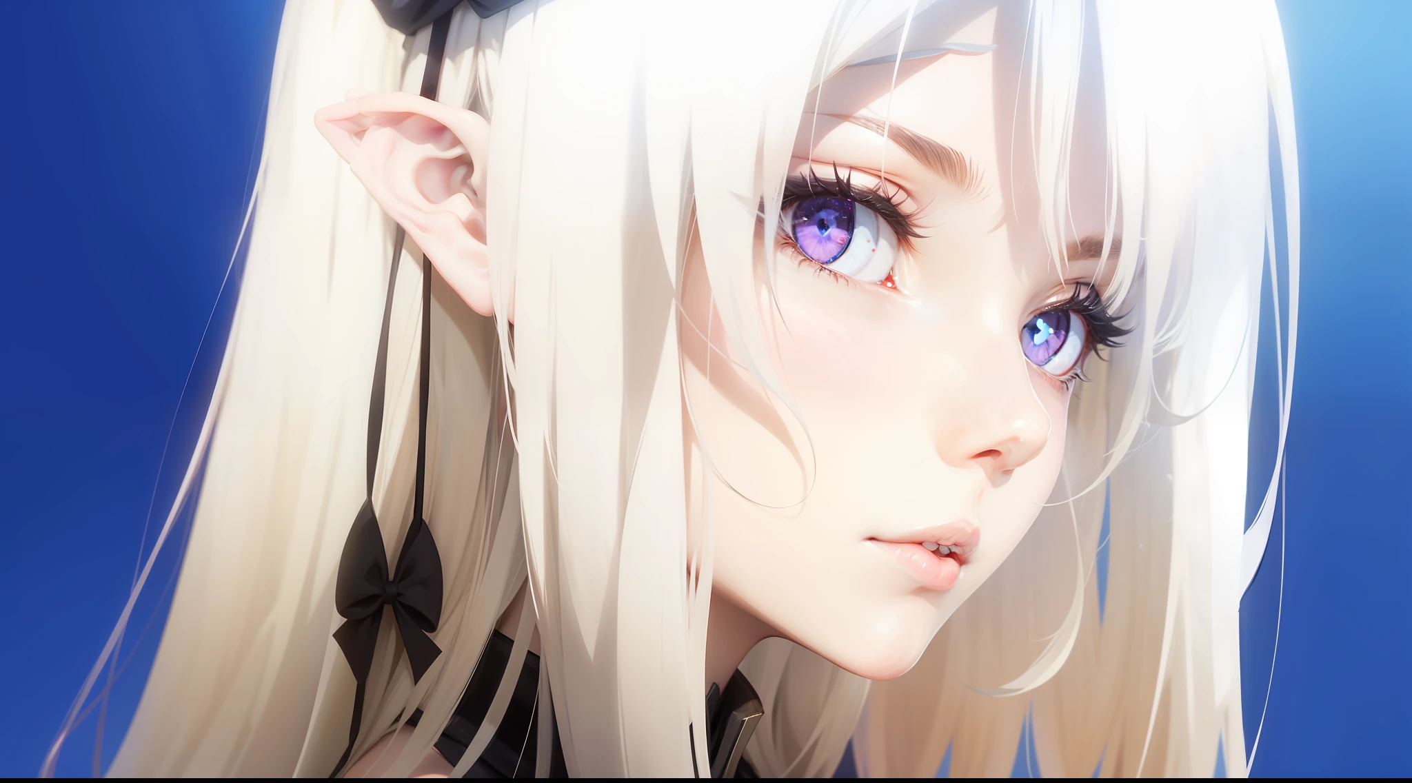 anime, a woman with long white hair and a black cape, anime goddess, female anime character, goth maiden anime girl, blonde anime girl with long hair, anime girl wearing a black dress, best anime girl, white-haired deity, seductive anime girl, best anime character design, in anime movie,  anime look of a cute girl, anime girl with long hair, serious, face with cerium way, purple eye color