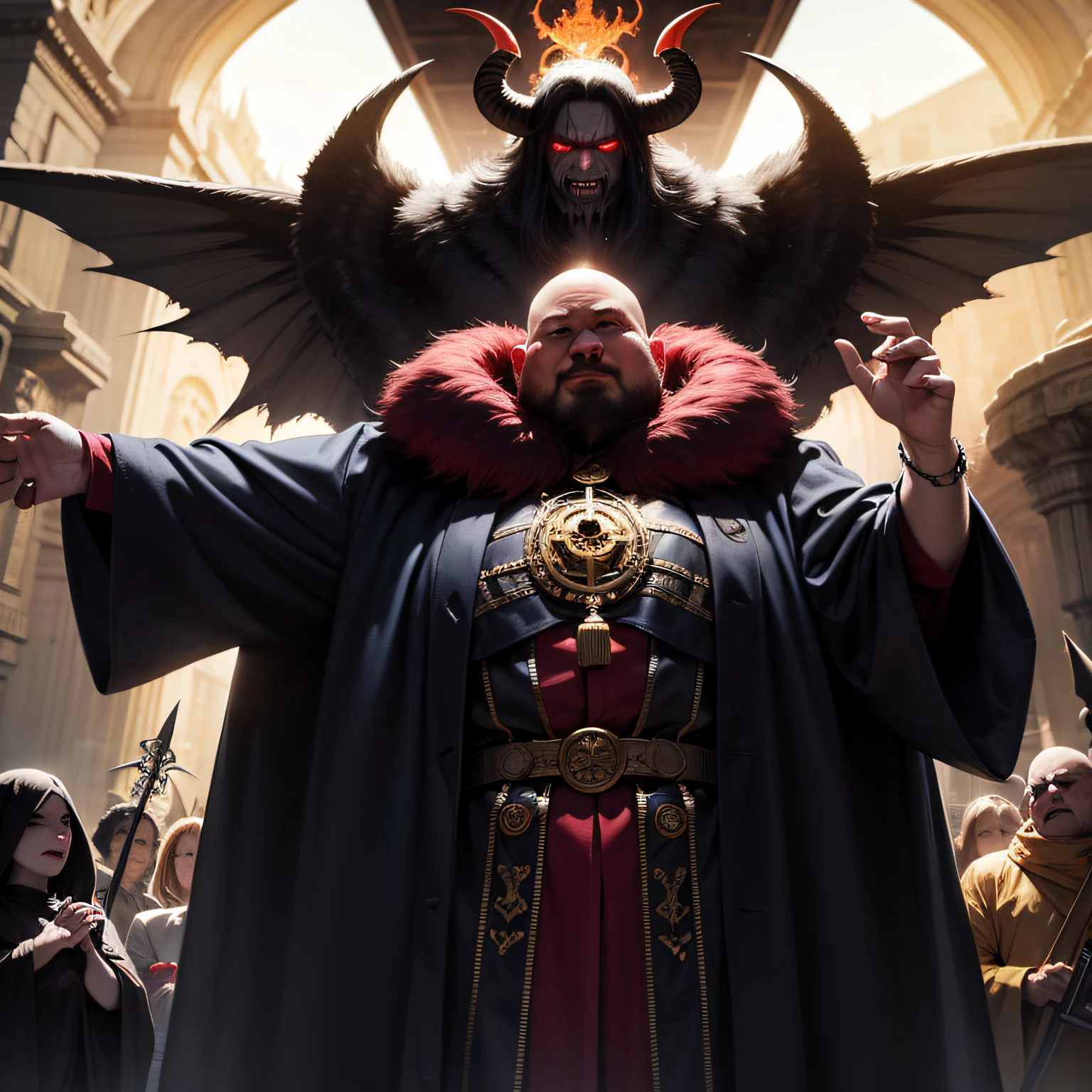 Bald and obese necromancer sorcerer, demonic necromancer sorcerer, Cain, Qayan, Saturn, Chronos, Luciferian necromancer sorcerer, Mage, Prometheu, Seth, Lucifer, Baal, Beelzebub, Astaroth, Asmodeus, Nosferato --auto