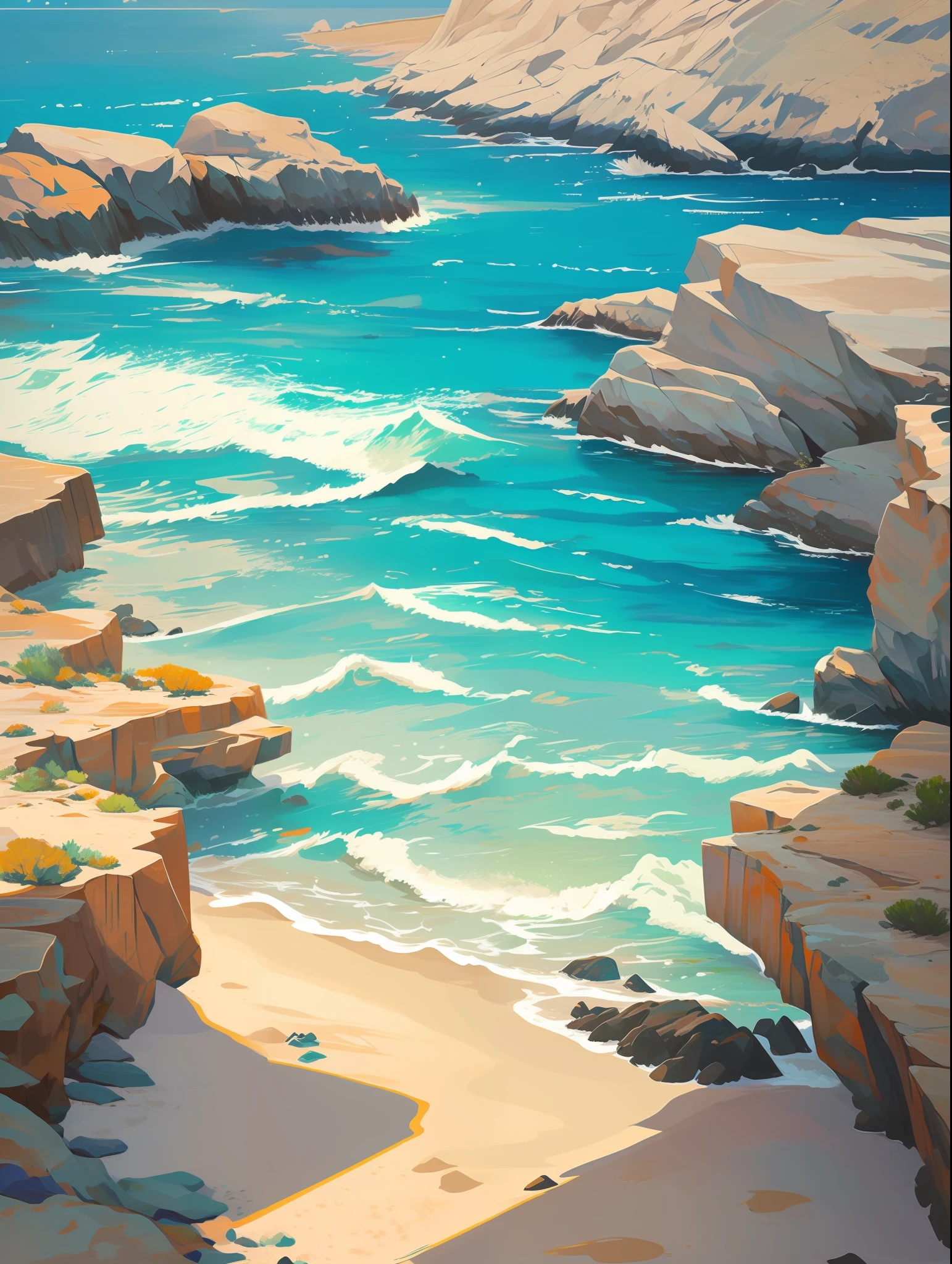 Sandy Toes & Salty Air: Serene Beach Landscape Paintings with Pastel Skies and Gentle Rollers,Fresh Typography Inspired by Beach Signage,Sunbleached Color Palette Evoking Warmth and Relaxation,Nature-inspired Patterns Celebrating Coastal Flora and Fauna,T-shirt design graphic,isolated,vector image,Illustration ,contour ,white background