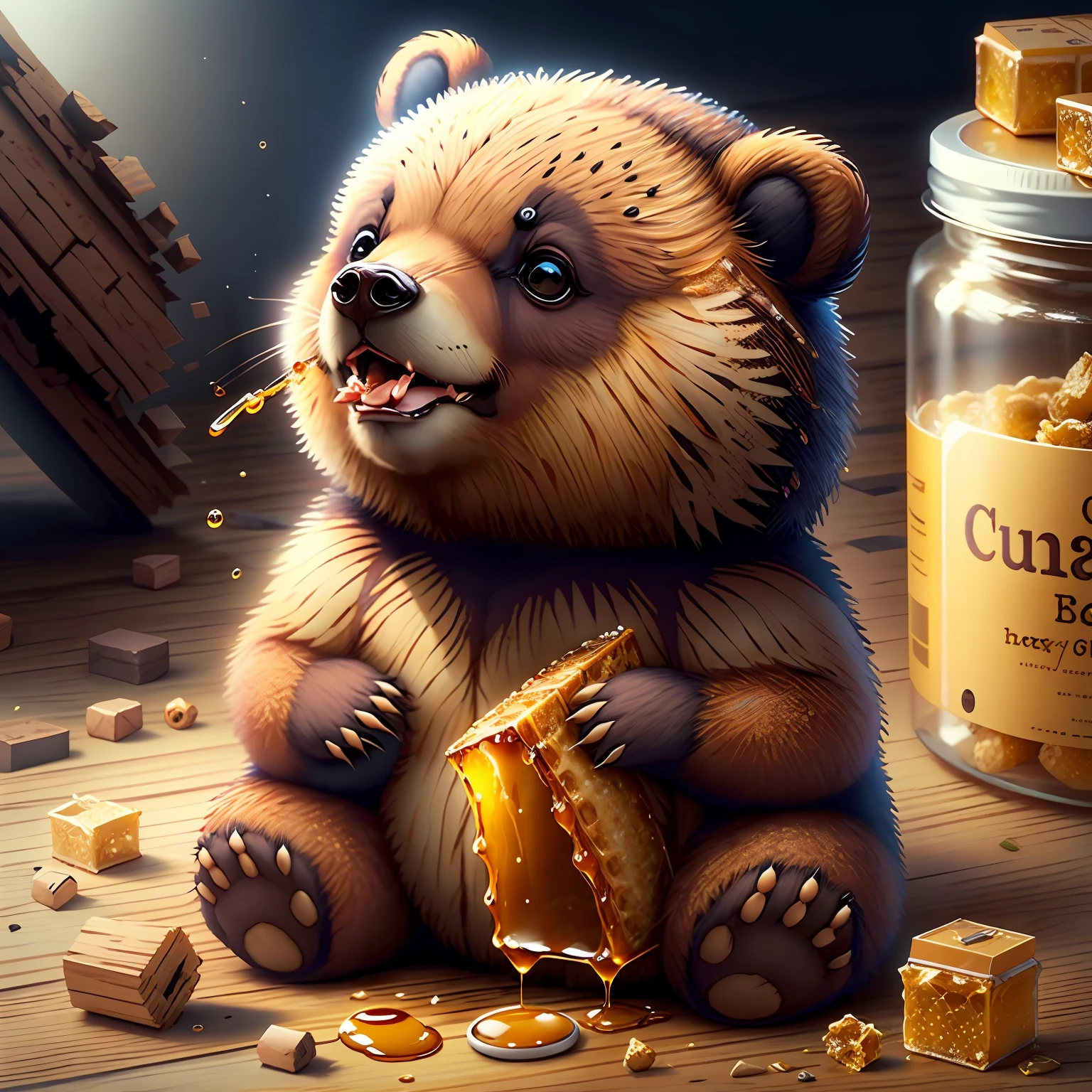 Bear eating honey Cu73Cre4ture