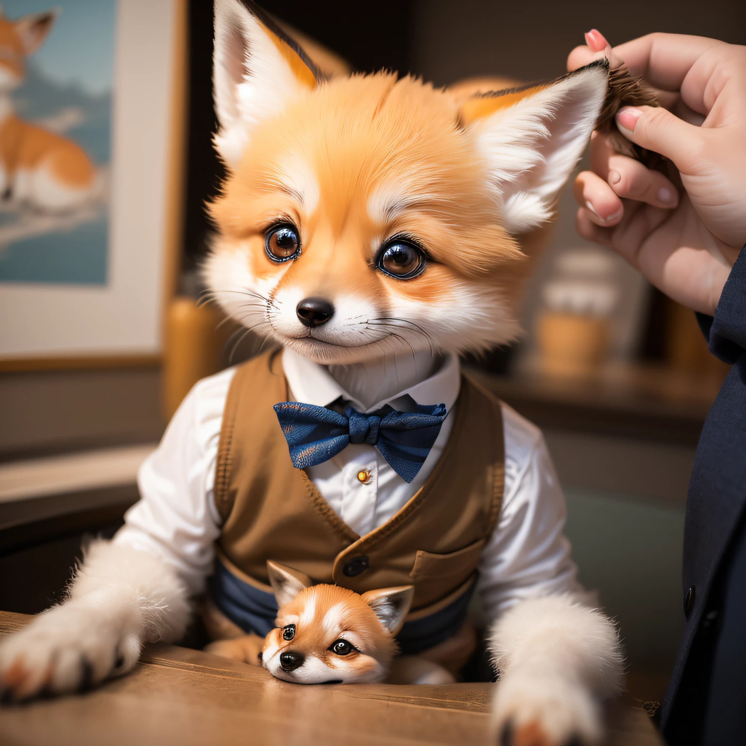 Explore the enchanting world of watercolour as you bring a fox to life in anthropomorphic style. Picture a charming little fox cub with expressive eyes and a mischievous smile, dressed in a tiny vest and bowtie. Use delicate brushstrokes to create its fluffy fur
sweet dreams. love. simple. dixit art --auto