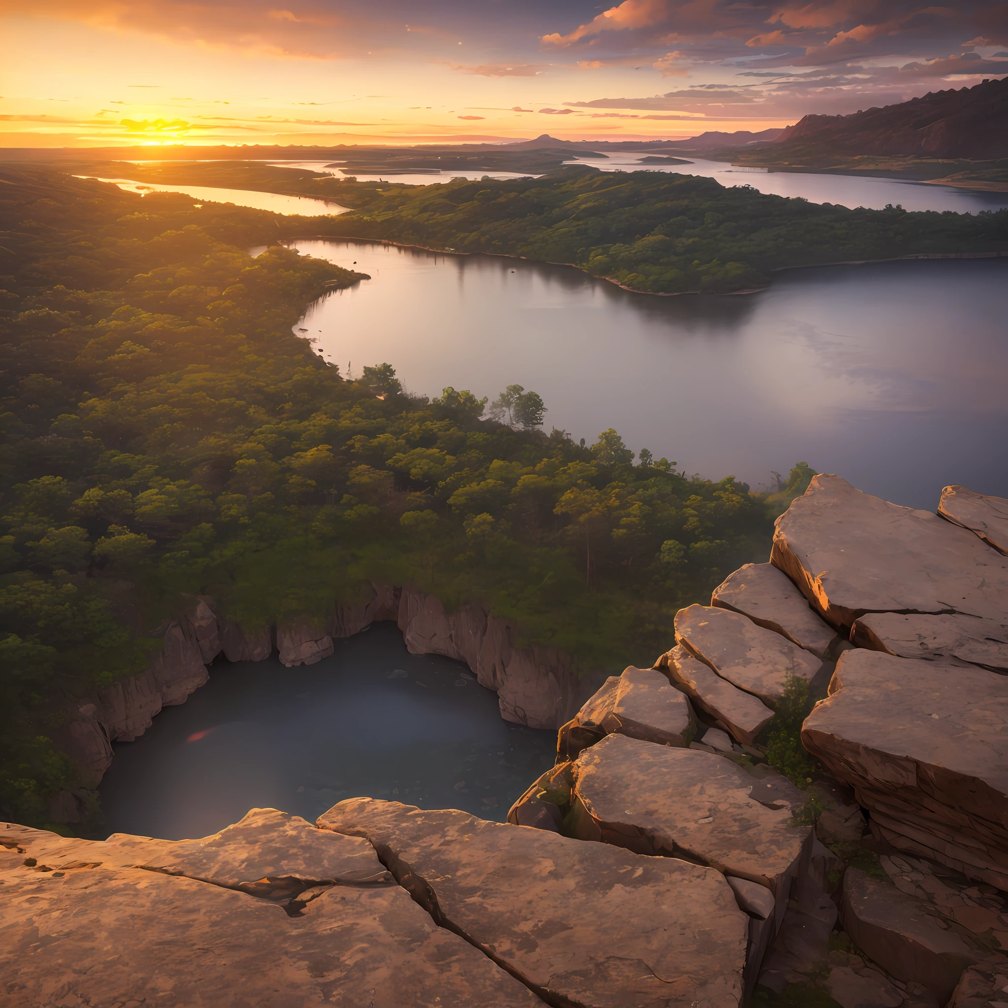 realistic photo of landscape, hd, 8k, realistic, sunset --auto
