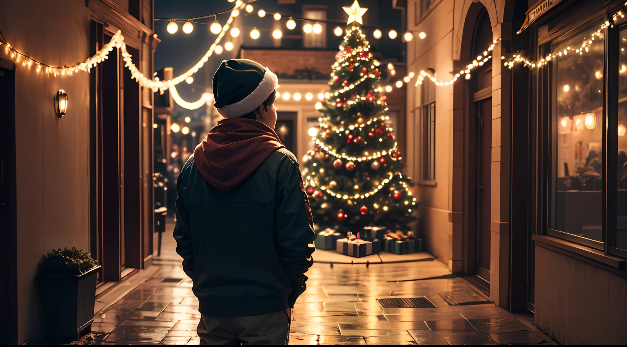 Background image Christmas Lights Sad