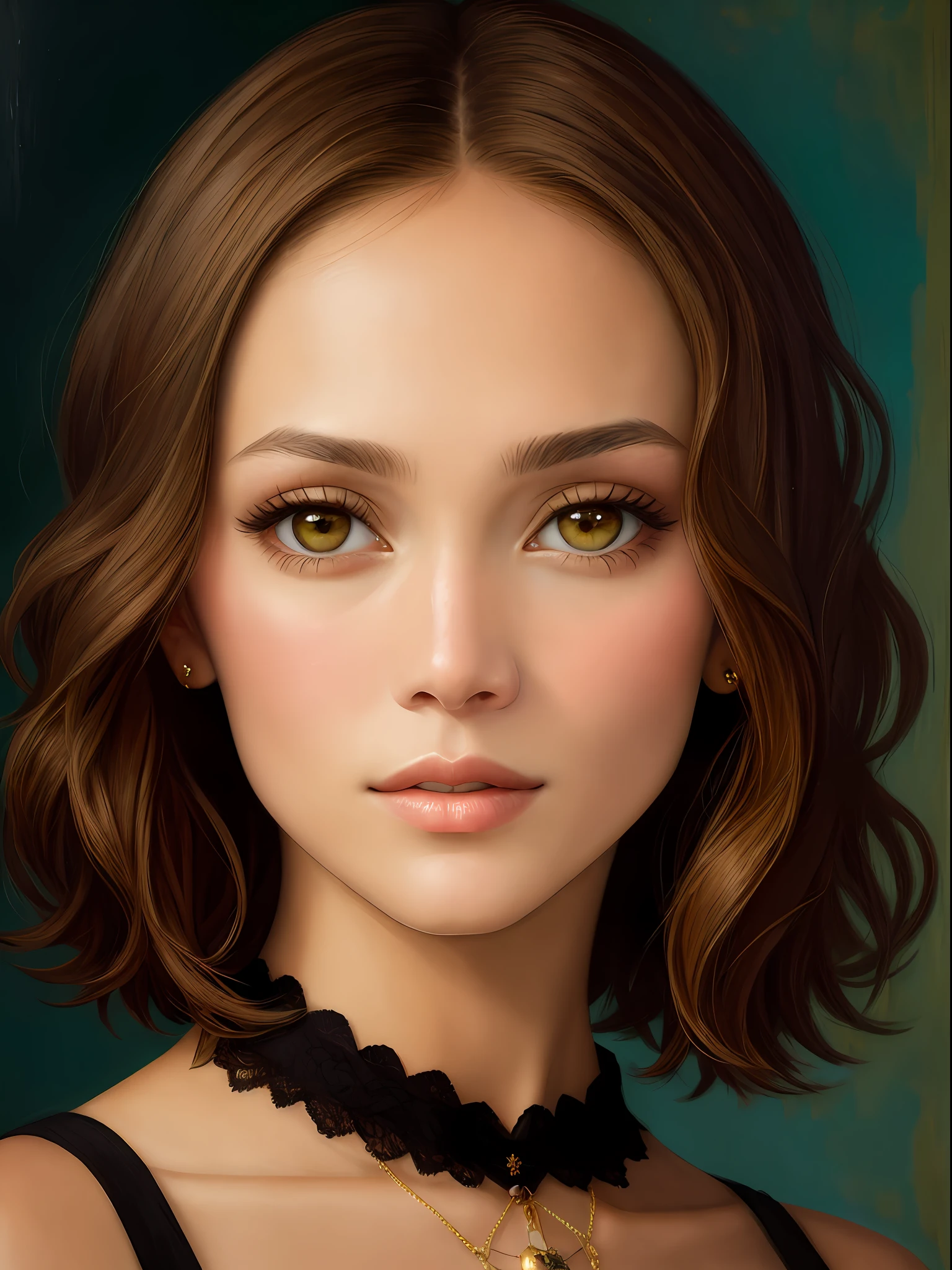 Oil painting by Leonardo da Vinci, realistic photo, close-up of Jennifer Lopez with white and messy hair, her eyes are sweet and lively, her face is symmetrical, silky peach skin, brightness of the soft torch of the face by REMBRADT, Adobe illustrations, Artstation trends, 8K, hd, cinematic, masterpiece, magnificent art, top quality, short hair,