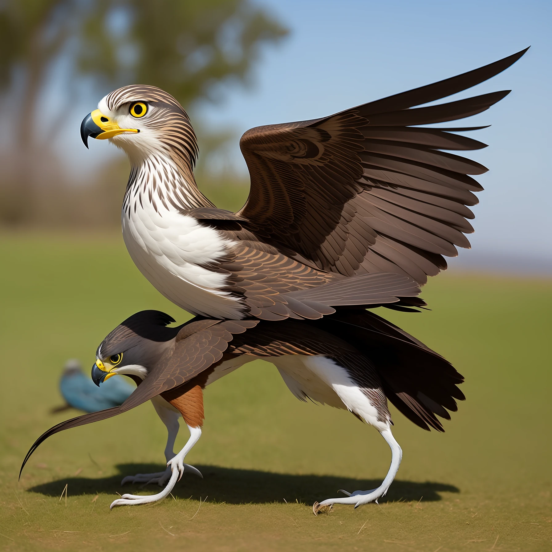 Creature with Falcon head, black cougar body and Falcon wings