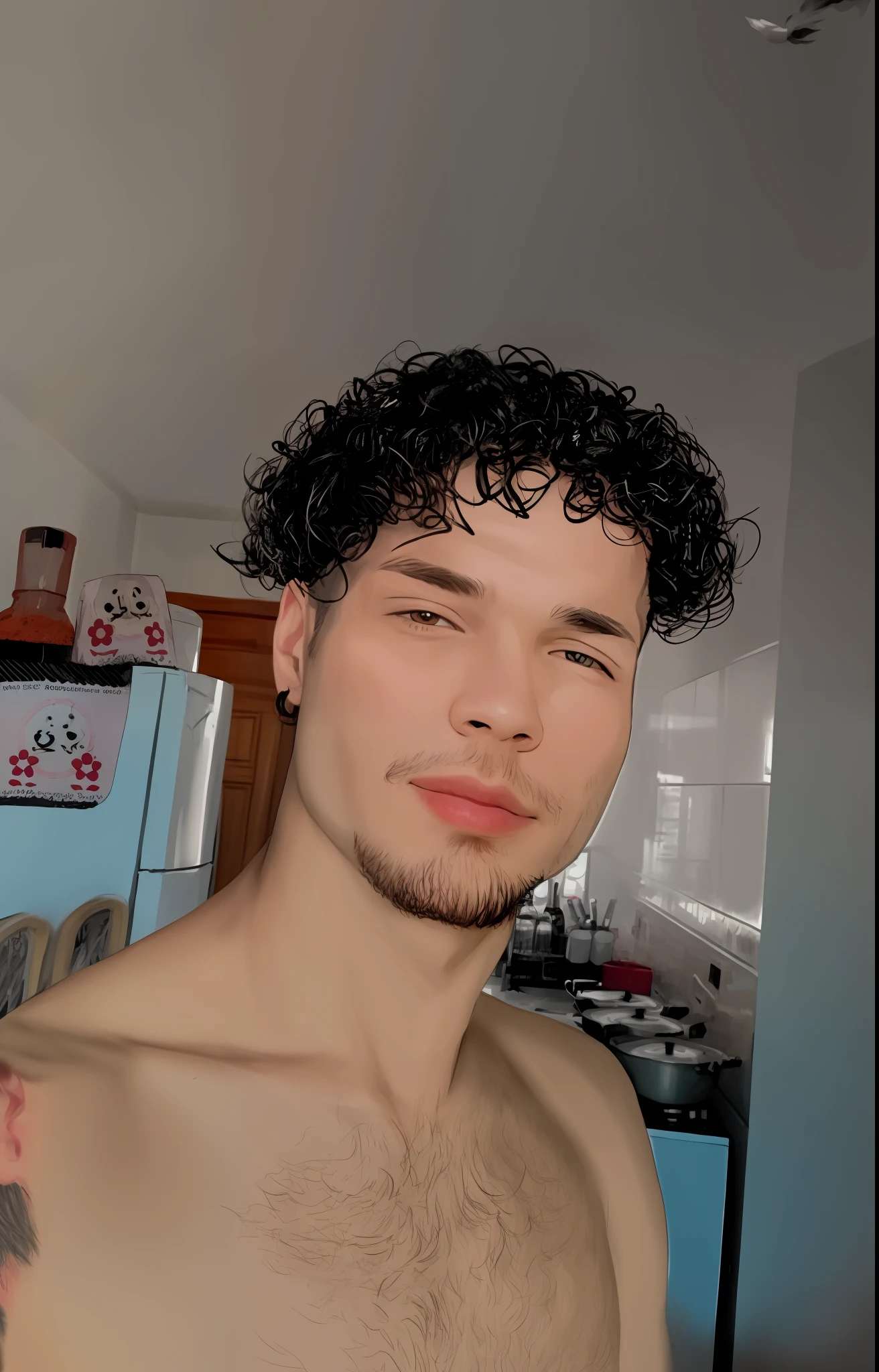With a beard