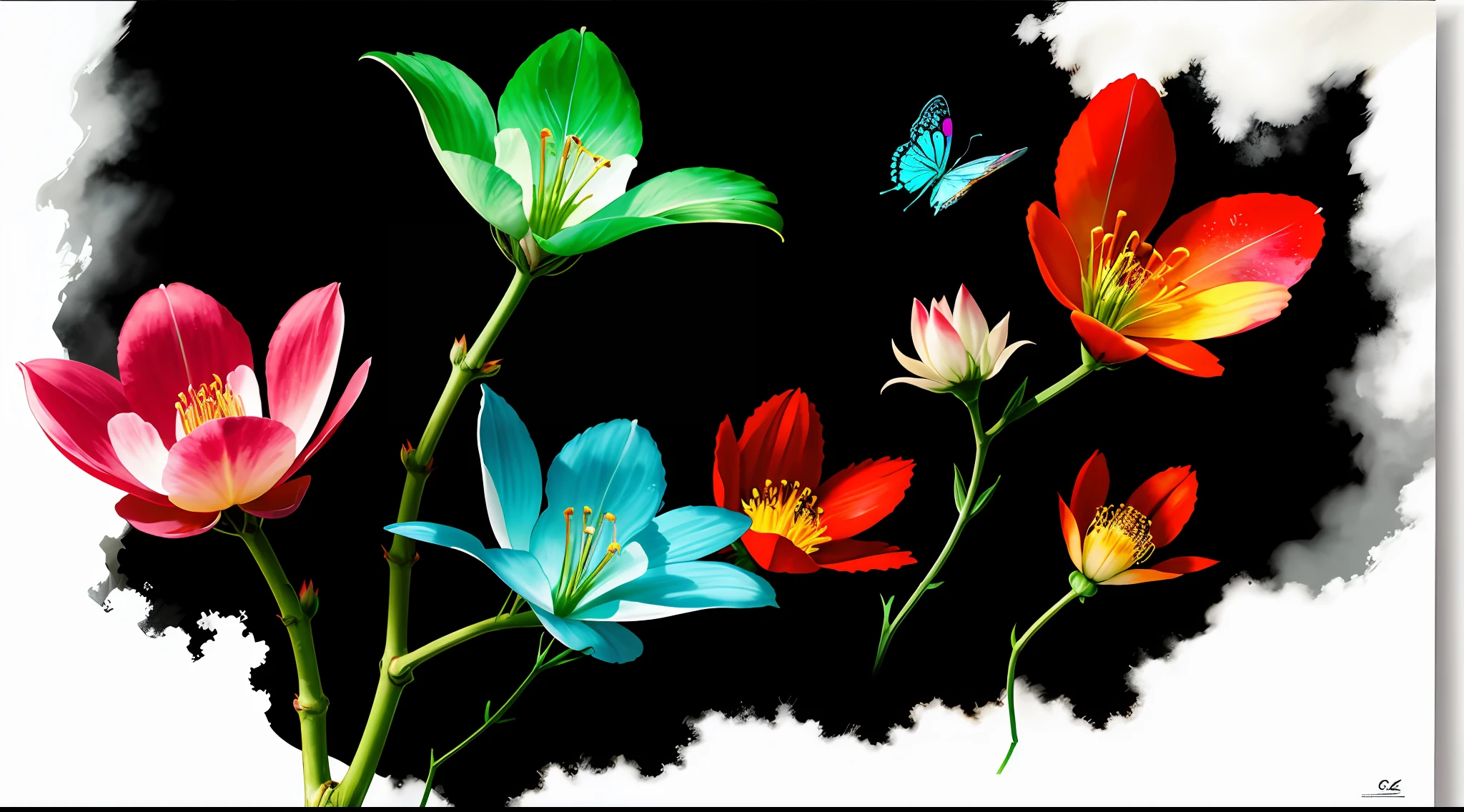 (Masterpiece: 1.2, high quality), (pixels: 1.4), (Song dynasty strokes: 1.4) (wide-angle lens, panorama: 1.2), (panoramic lens: 0.95), (panoramic lens, macro lens: 1.25), dynamic angle, perspective, high point, masterpiece, best quality, 8k, crazy detail, intricate details, super detail, super high quality, early spring willow leaves, often with rain and hatred clouds, extremely beautiful vampire, sideways, face like peach blossom March, implied amorous moon. The slender waist is curled, the restrained swallow lazy warbler is lazy, the sandalwood mouth is light, and the butterfly chaos that tempts the bees crazy. Enchanting jade words, beautiful jade fragrance, tense shots (the sky glows red, visual impact, giving the poster a dynamic and visually striking appearance: 1.2), close-up, (analog lens, macro lens: 1.25), colorful colored transparent smooth stones: 1.5, ultra-realistic and complex, body makeover, glowing tattoos, surreal tattoos, highly realistic and complex, tattoo art, detailed neon tattoos