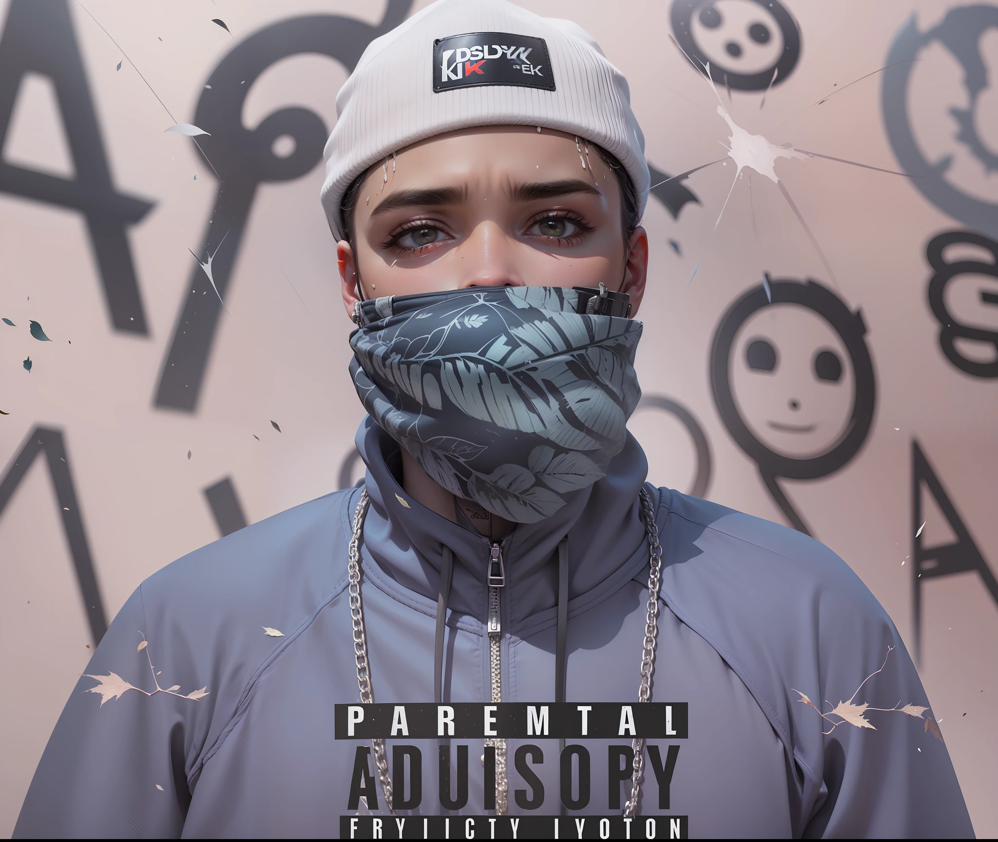 Hip hop style 4k, high definition, face leaves the same way it is in the photo only leaves in high definition 4k