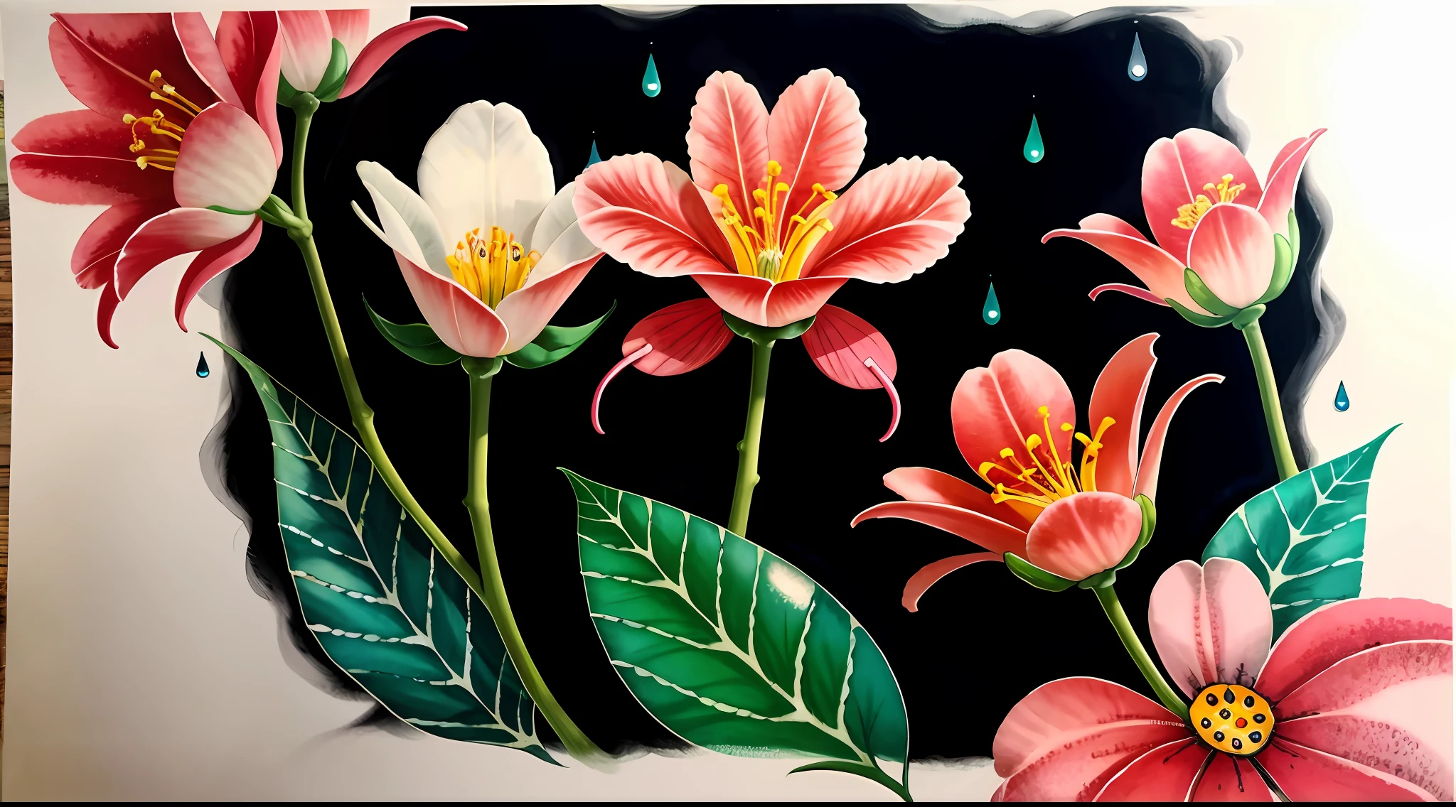 (Masterpiece: 1.2, high quality), (pixels: 1.4), (Song dynasty strokes: 1.4) (wide-angle lens, panorama: 1.2), (panoramic lens: 0.95), (panoramic lens, macro lens: 1.25), dynamic angle, perspective, high point, masterpiece, best quality, 8k, crazy detail, intricate details, super detail, super high quality, early spring willow leaves, often with rain and hatred clouds, extremely beautiful vampire, sideways, face like peach blossom March, implied amorous moon.  The slender waist is curled, the restrained swallow lazy warbler is lazy, the sandalwood mouth is light, and the butterfly chaos that tempts the bees crazy.  Enchanting jade words, beautiful jade fragrance, tense shots (the sky glows red, visual impact, giving the poster a dynamic and visually striking appearance: 1.2), close-up, (analog lens, macro lens: 1.25), colorful colored transparent smooth stones: 1.5, ultra-realistic and complex, body makeover, glowing tattoos, surreal tattoos, highly realistic and complex, tattoo art, detailed neon tattoos