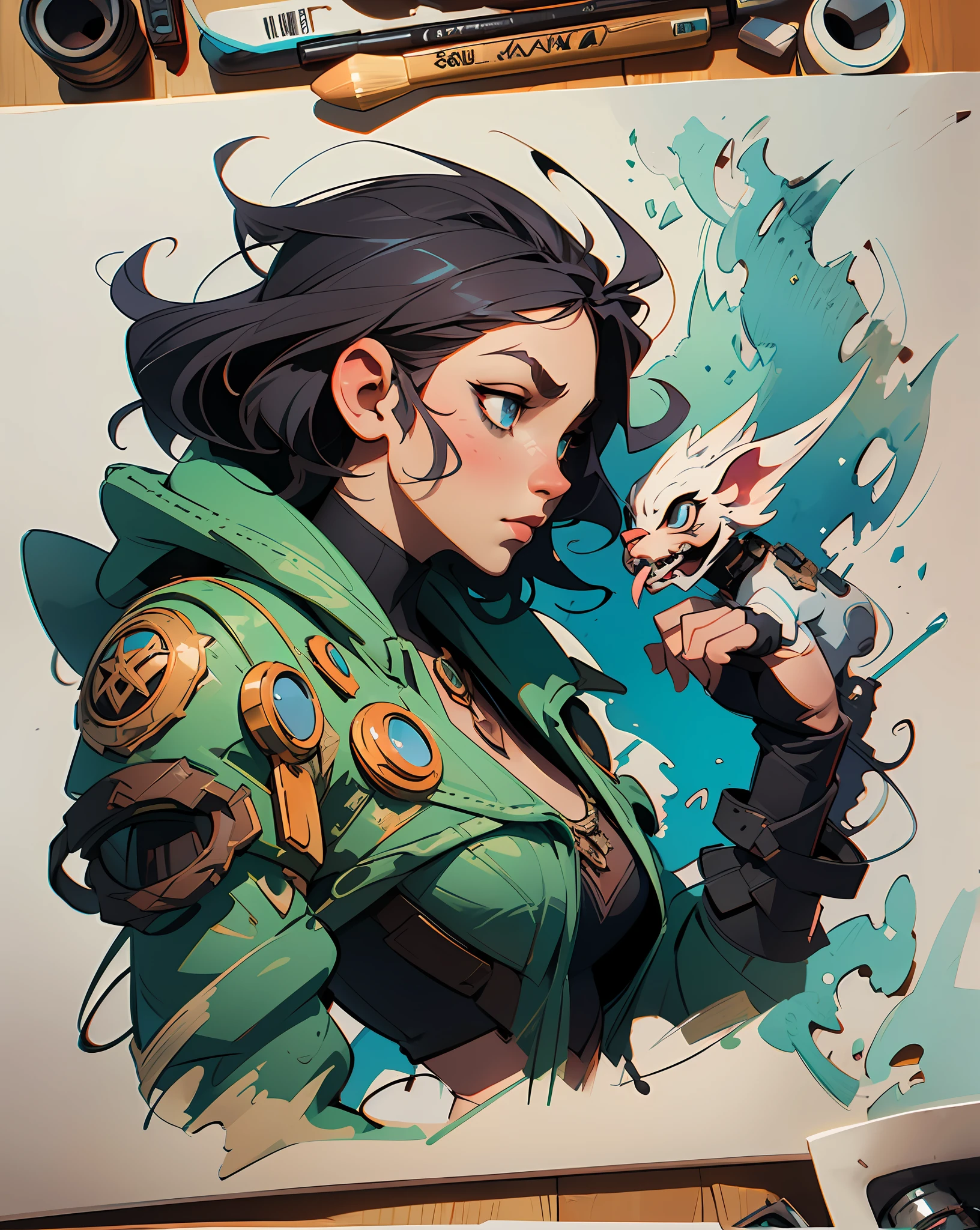 disney banksy art sticker, fantasy character, soul, digital illustration, comic book style, steampunk noir, perfect anatomy, centered, approaching perfection, dynamic, highly detailed, watercolor painting, artstation, concept art, soft, sharp focus, illustration, art by Carne Griffiths and Wadim Kashin