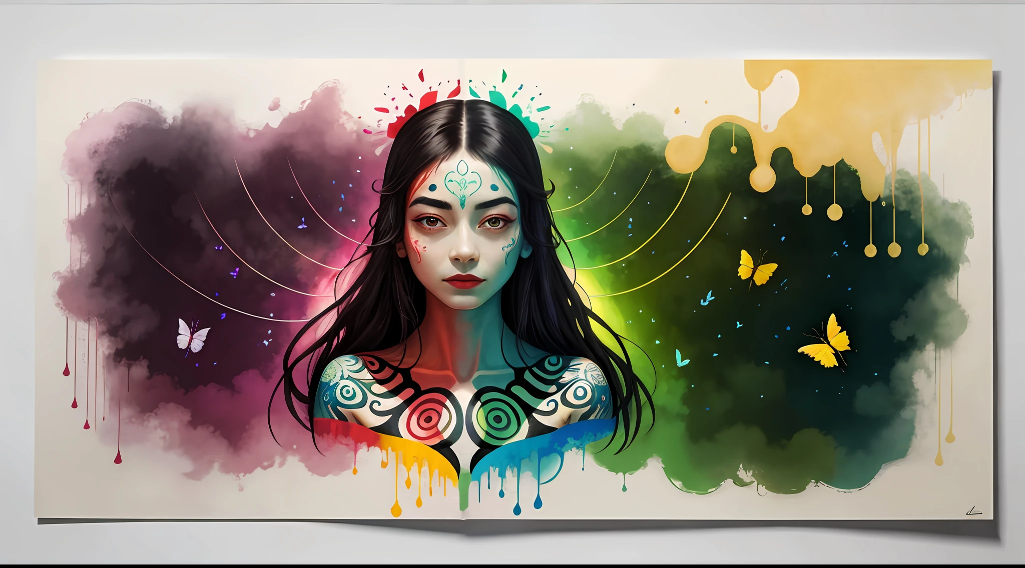 (Masterpiece: 1.2, High Quality), (Pixel: 1.4), (Song Dynasty Strokes: 1.4) (Wide Angle Lens, Panorama: 1.2), (Panorama Lens: 0.95), (Panorama Lens, Macro Lens: 1.25), Dynamic Angle, Perspective, High Point, Masterpiece, Best Quality, 8K, Crazy Detail, Intricate Detail, Ultra Detail, Super High Quality, Early Spring Willow Leaves, Often with Rain and Hate Clouds, Extremely Beautiful Bunny Deer Girl, Sideways, Face Like Peach Blossom March, Implied Amorous Moon.  The slender waist is curled, the restrained swallow lazy warbler is lazy, the sandalwood mouth is light, and the butterfly chaos that tempts the bees crazy.  Enchanting jade words, beautiful jade fragrance, tense shots (the sky glows red, visual impact, giving the poster a dynamic and visually striking appearance: 1.2), close-up, (analog lens, macro lens: 1.25), colorful colored transparent smooth stones: 1.5, ultra-realistic and complex, body makeover, glowing tattoos, surreal tattoos, highly realistic and complex, tattoo art, detailed neon tattoos