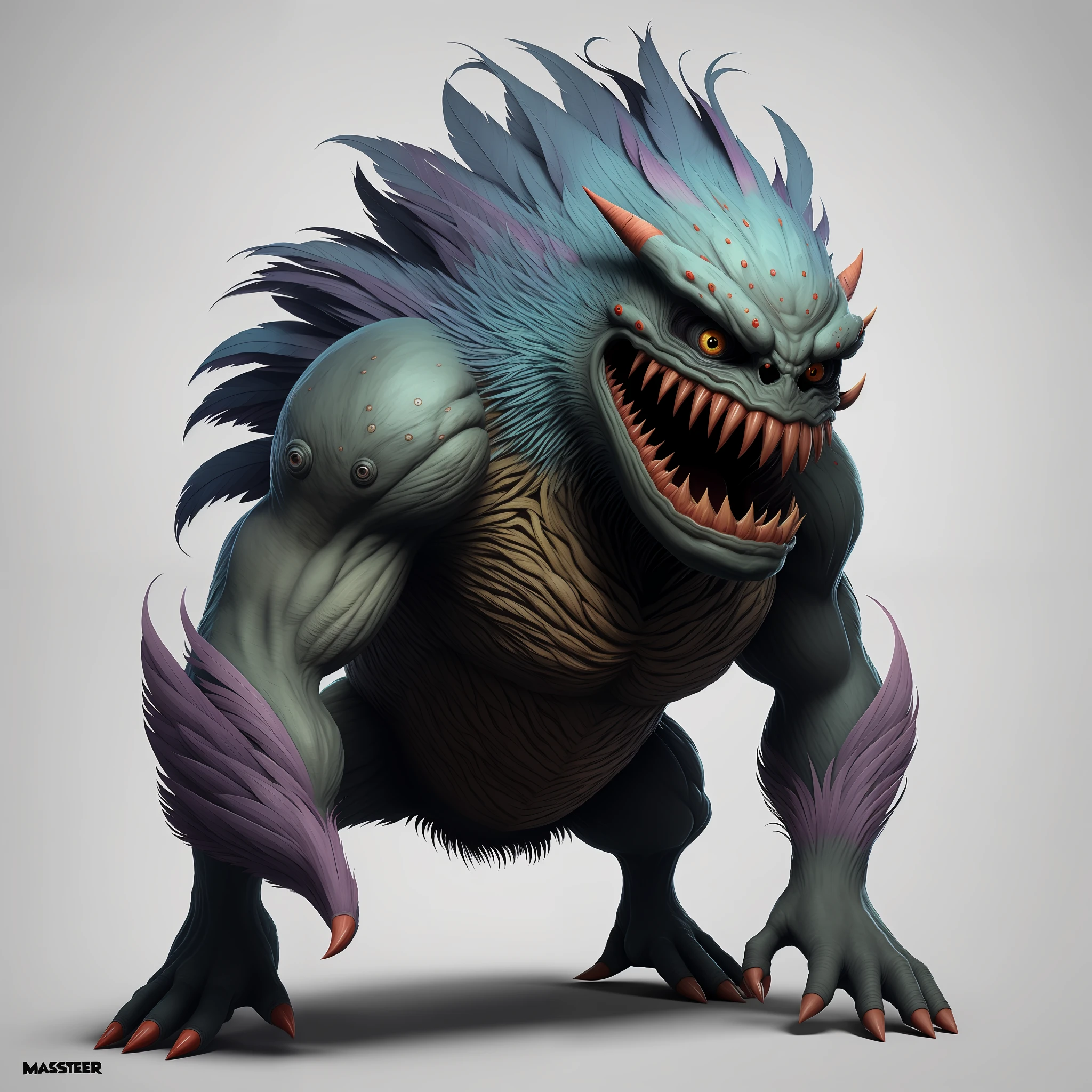 A fantz monster design, feathers, ultra detailed,