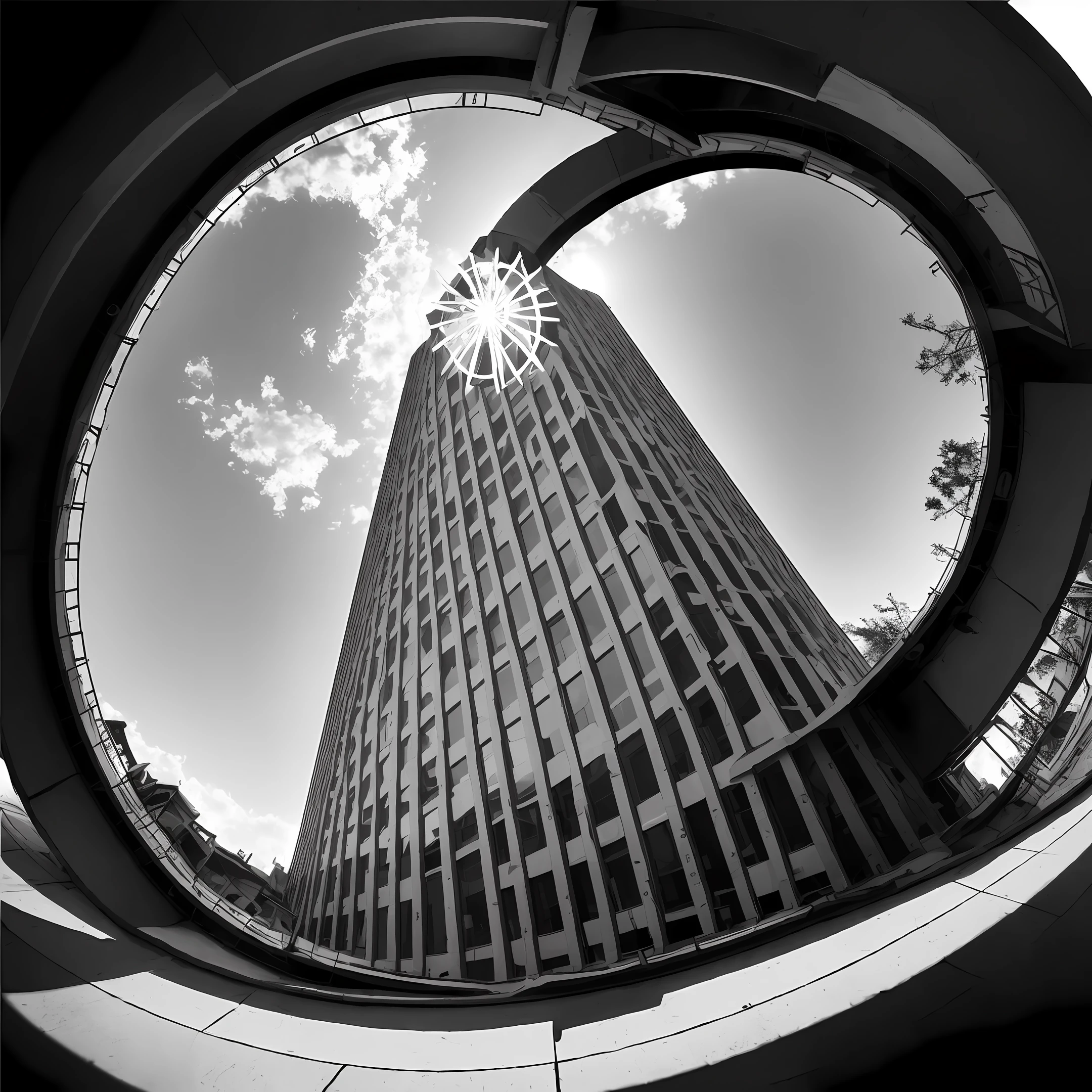 concept artwork, M.C Escher + Architectural Art + b/w photography by Pierre Verger / style fusion /A collapsed clock, whose twisted gears merge with human bones, marks time in a universe where the present, past and future are intertwined in a turbulent reality. / mystical and spiritual atmosphere / dark tones / supernatural/Macro lens/Surreal juxtapositions/Sun Reflections--ar 1080:1350 --c 12