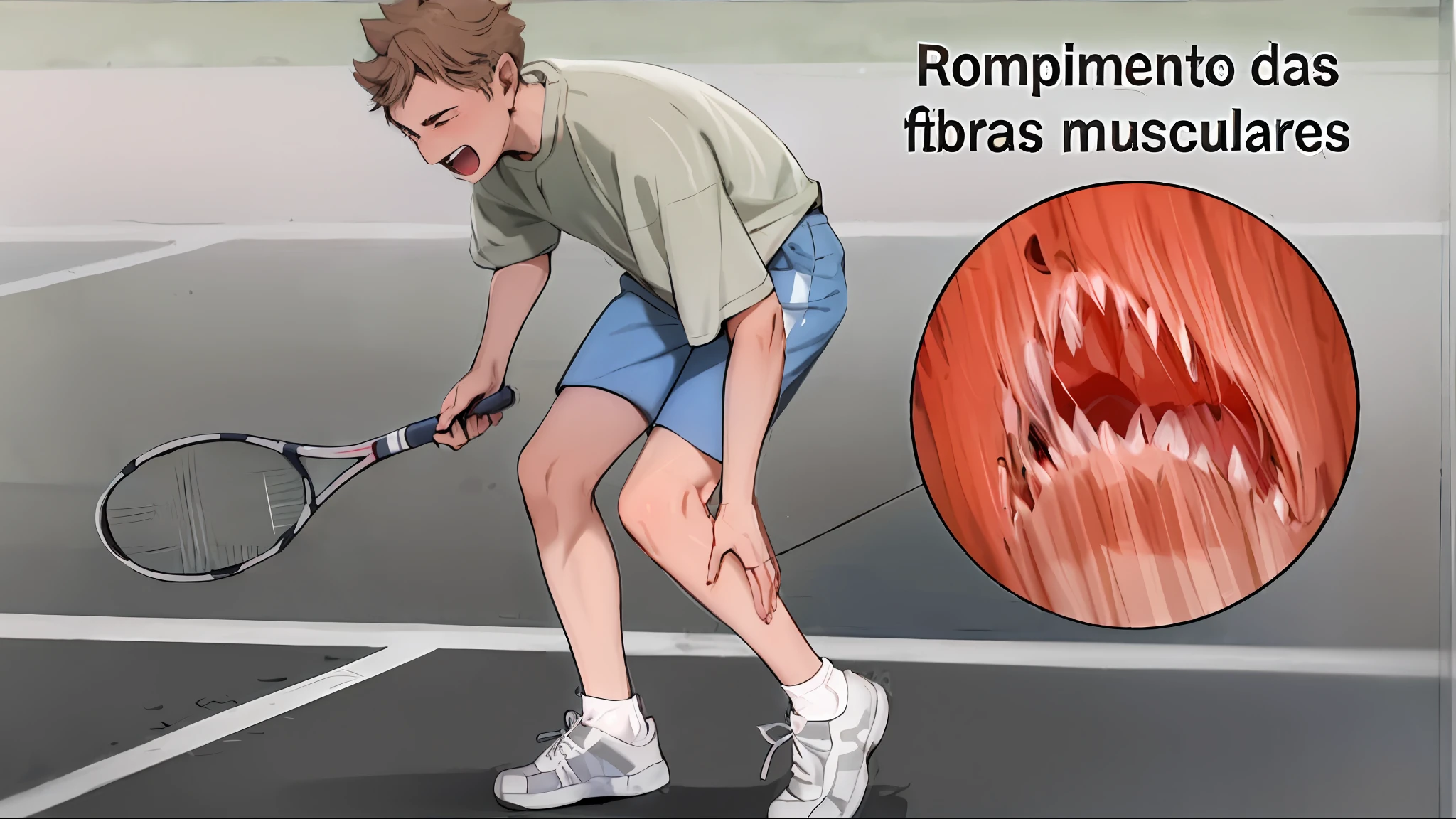 arafed tennis player with a tennis racket with a red spot, umbrakinesis, by Ramón Piaguaje, by Carlos Enríquez Gómez, knees weak, by Germán Londoño, by david rubín, viral image, by Francisco Zúñiga, rabies, memes, by Agustín Fernández