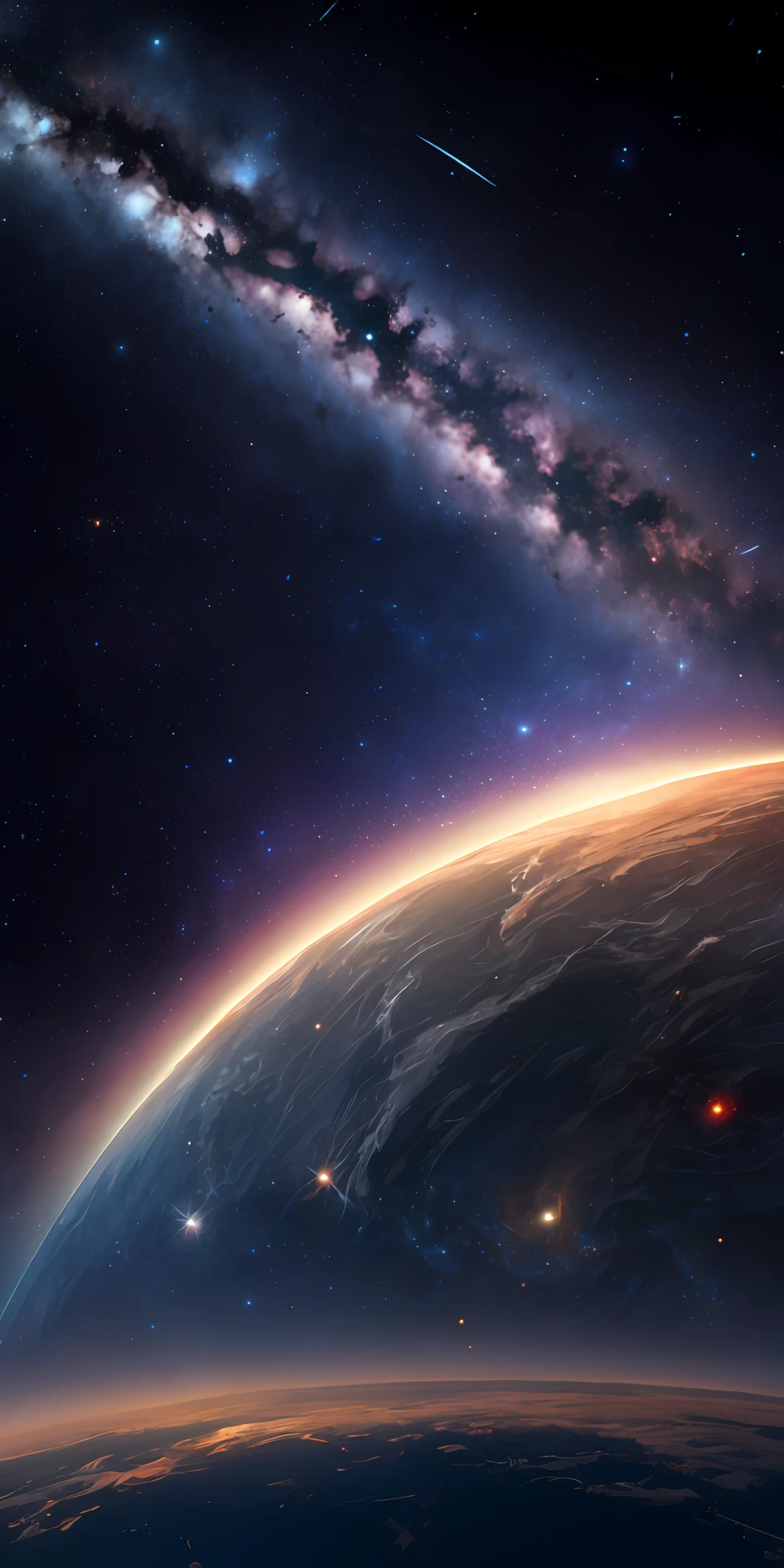 masterpiece, best quality, high quality, extremely detailed CG unity 8k wallpaper, Depth of Field, HDR,,Photorealistic,extremely detailed, Intricate, High Detail, universe, space, galaxy, stars, planets, astronomy, cosmos, celestial, nebula, black hole, solar system, cosmic rays, supernova, deep space, astronomical objects --auto