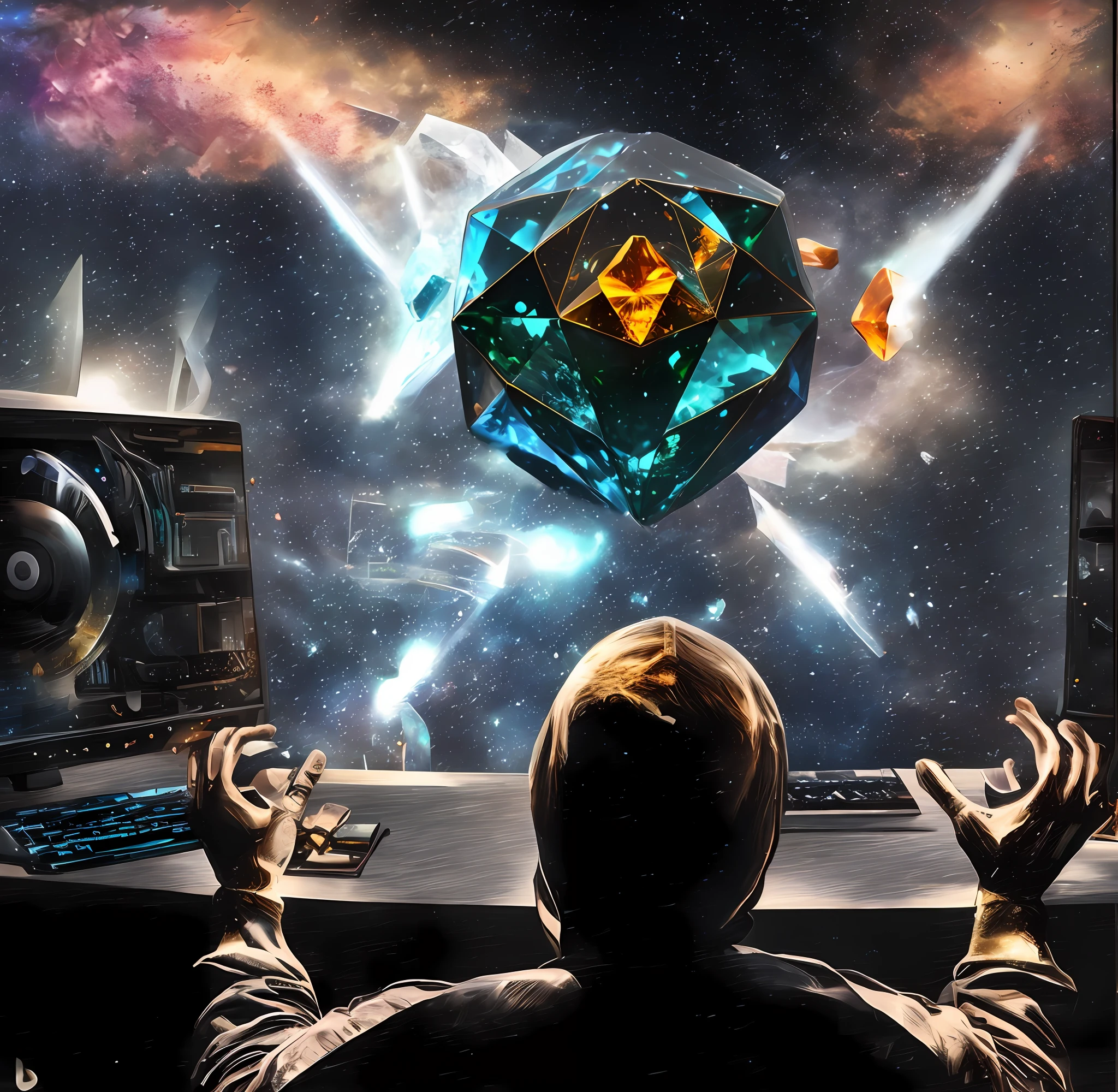 Best Category- "Amber gemstone with polyhedron shape inspired by infinity jewels"